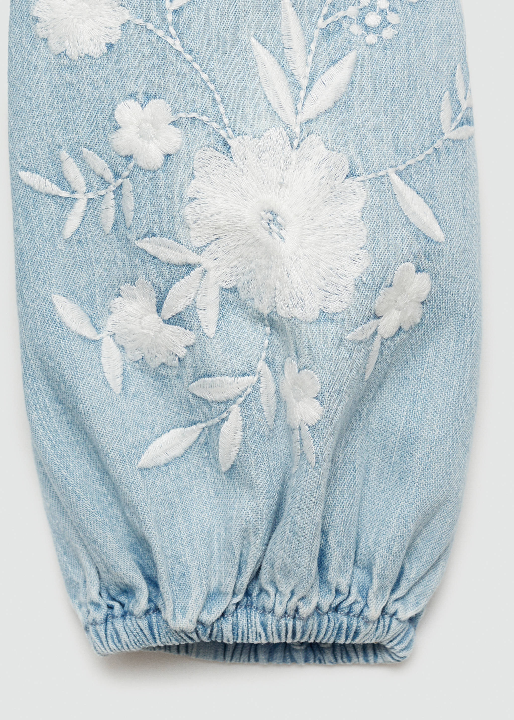 Flower embroidered denim dress - Details of the article 0