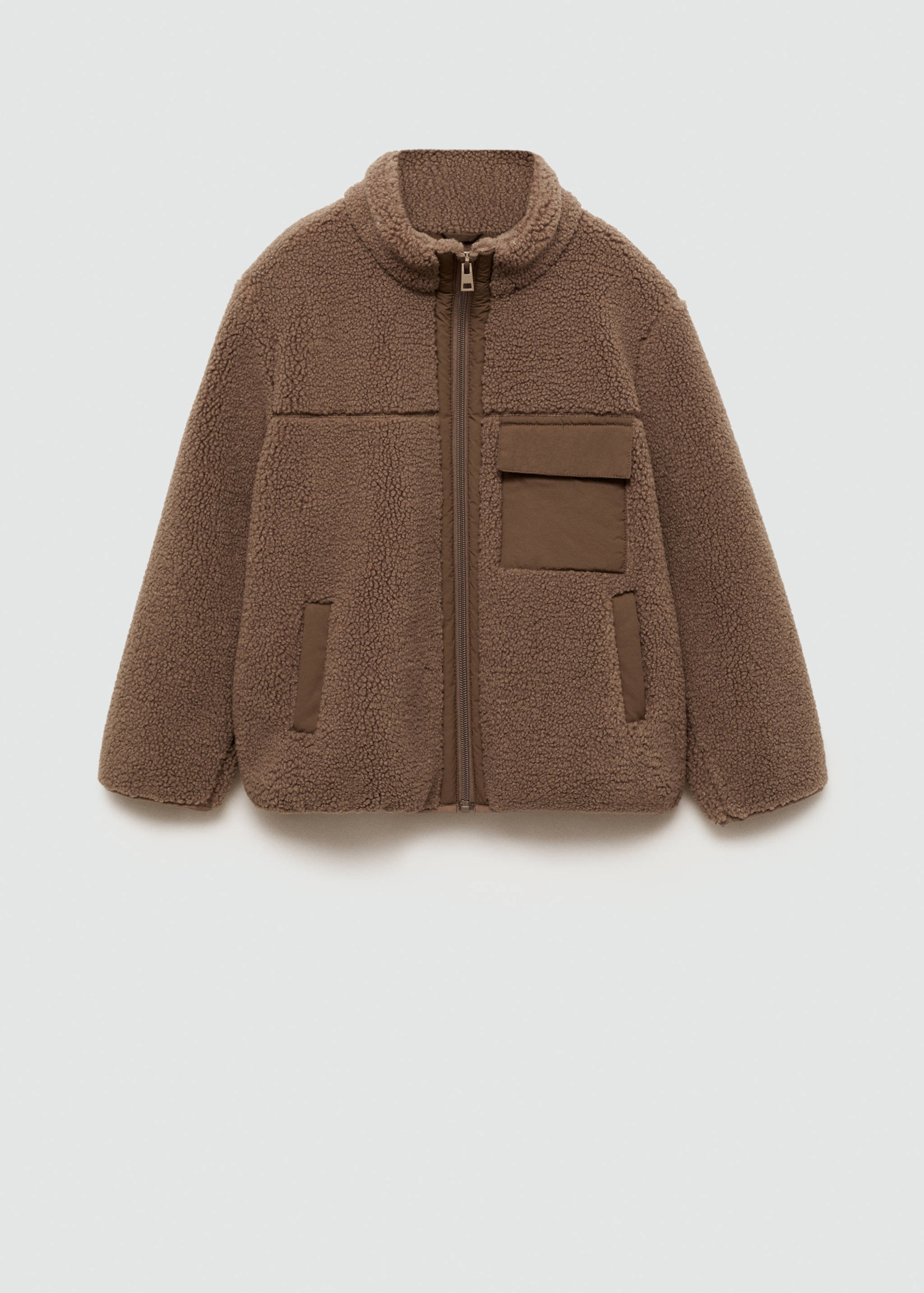 羊毛内衬皮夹克 - null