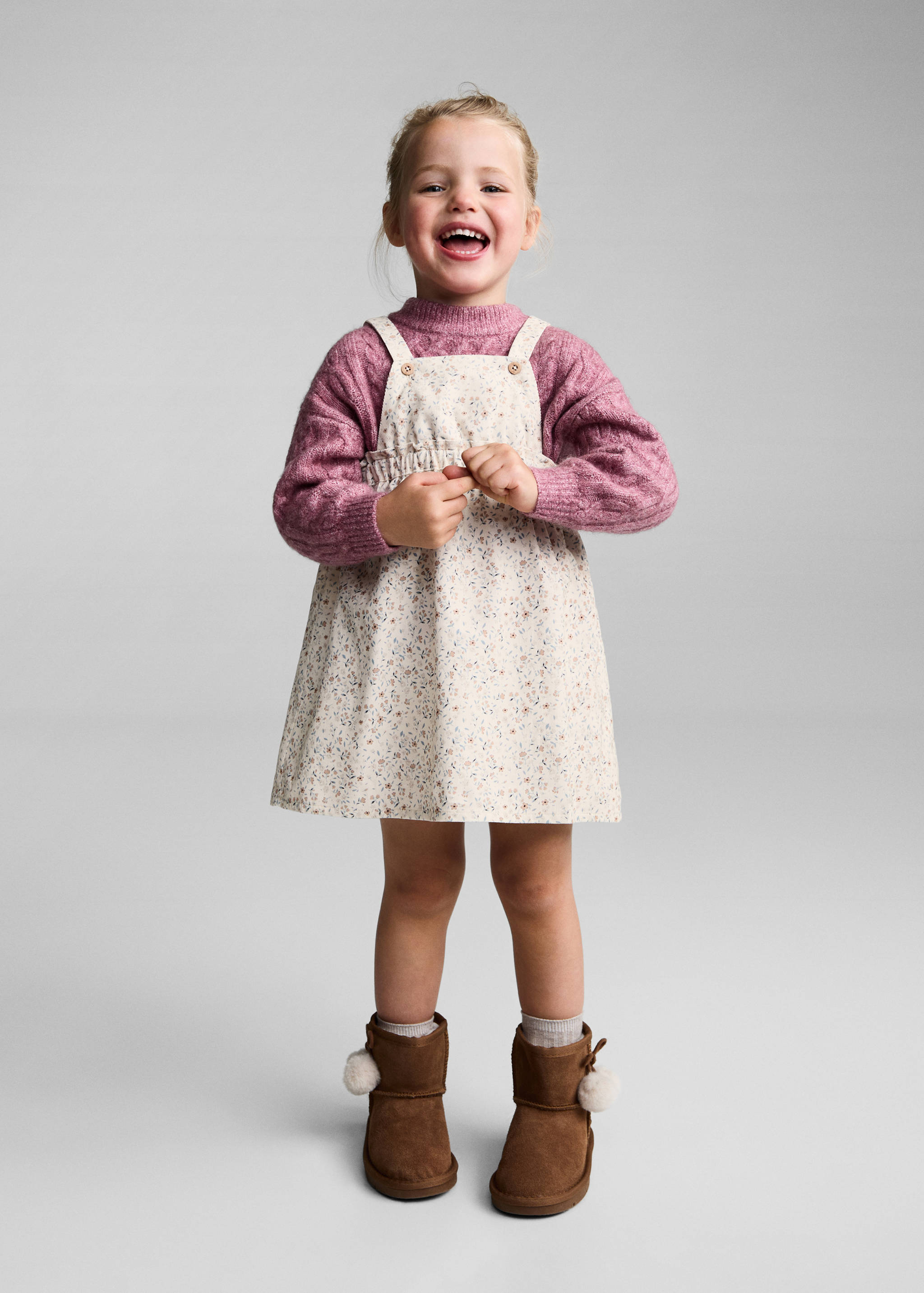 Floral cotton pinafore dress - General plane