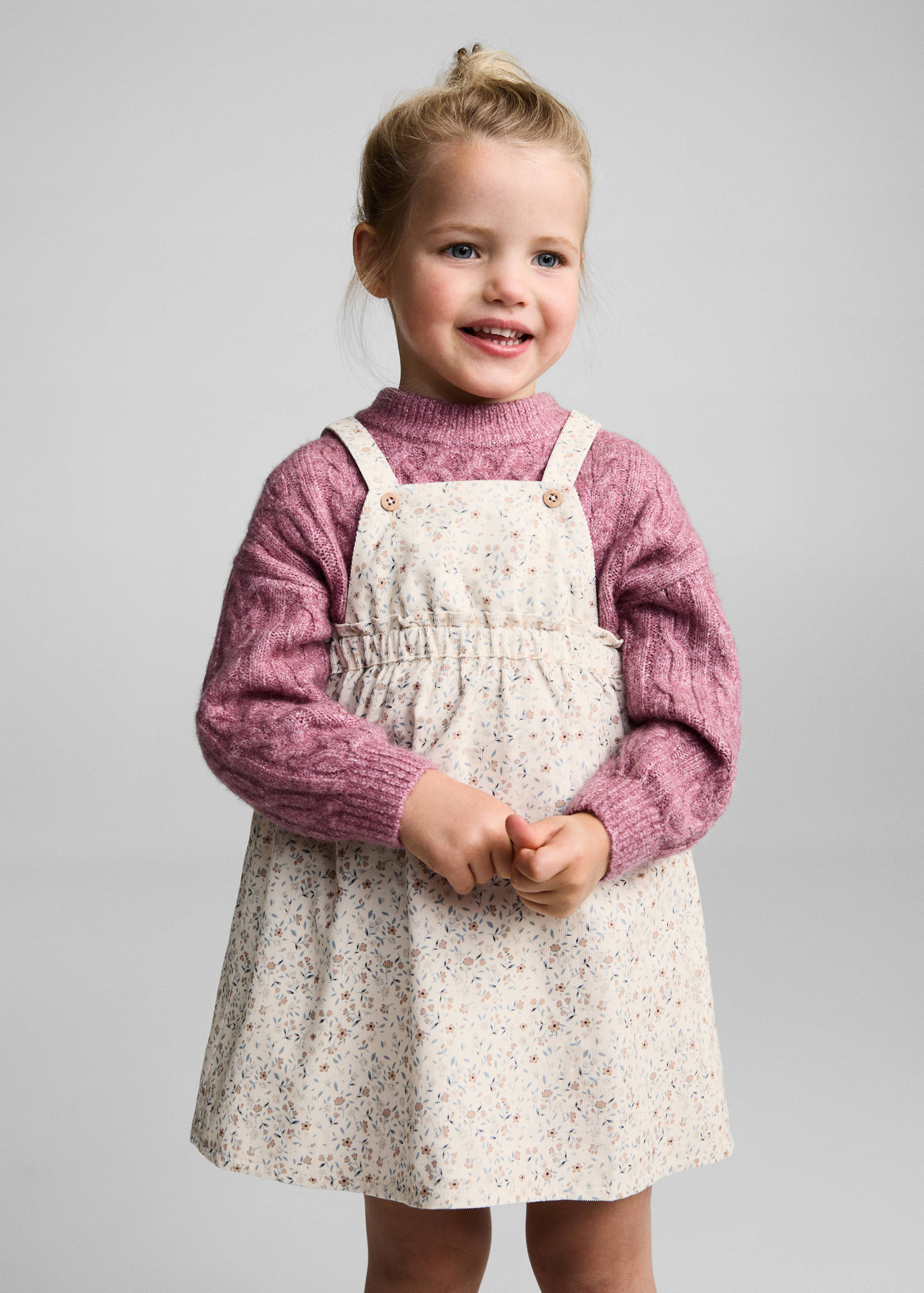 Floral cotton pinafore dress - Medium plane