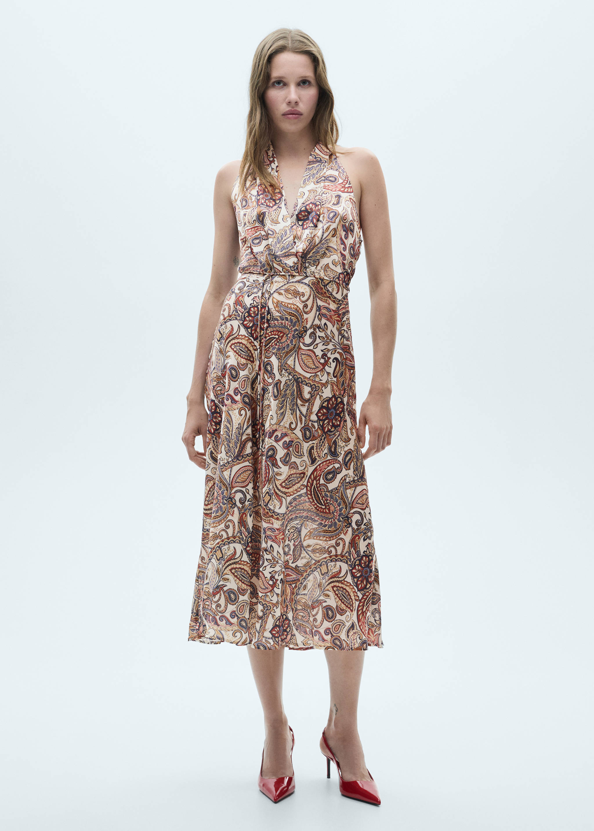 Printed bow dress - General plane