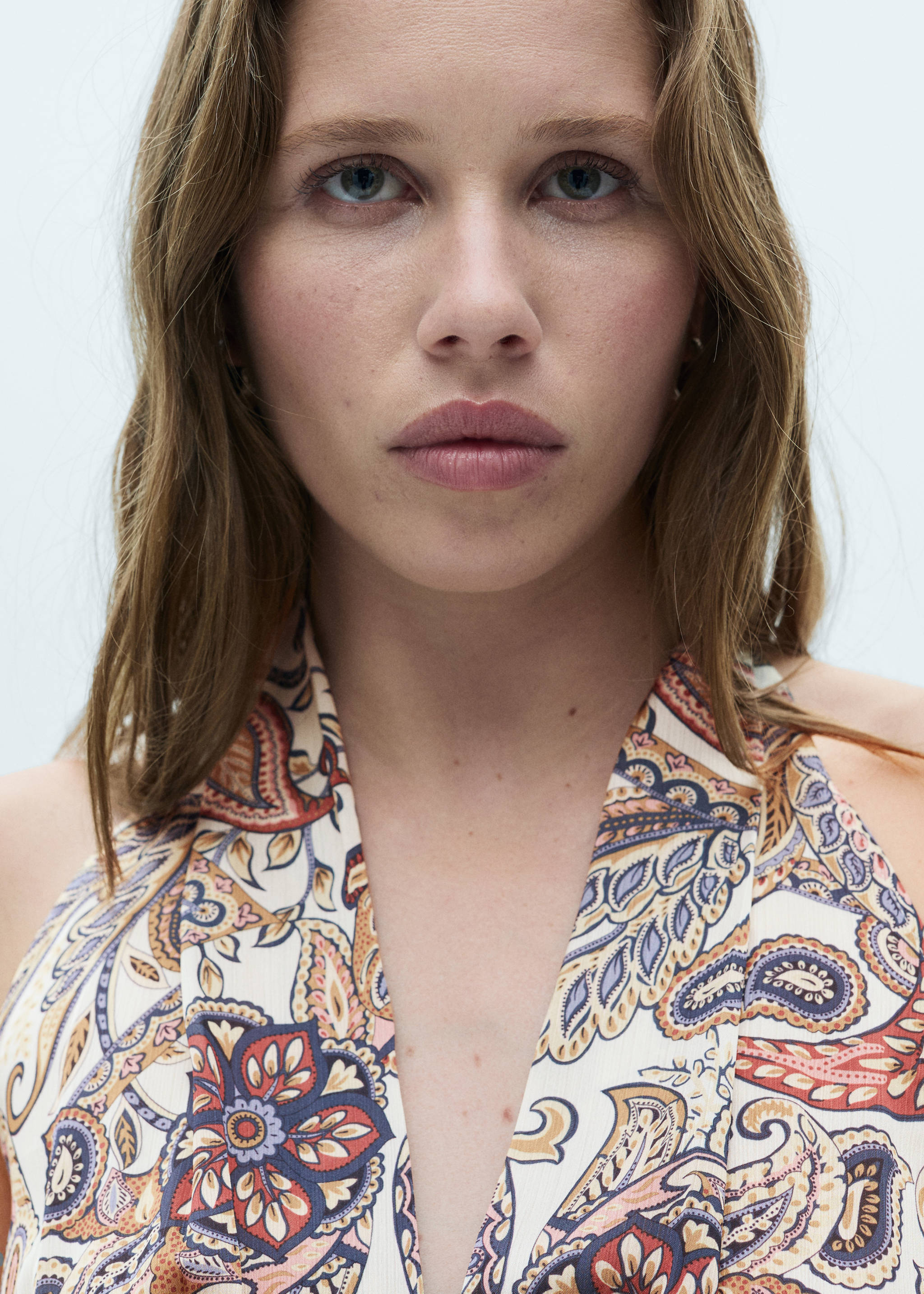 Printed bow dress - Details of the article 1