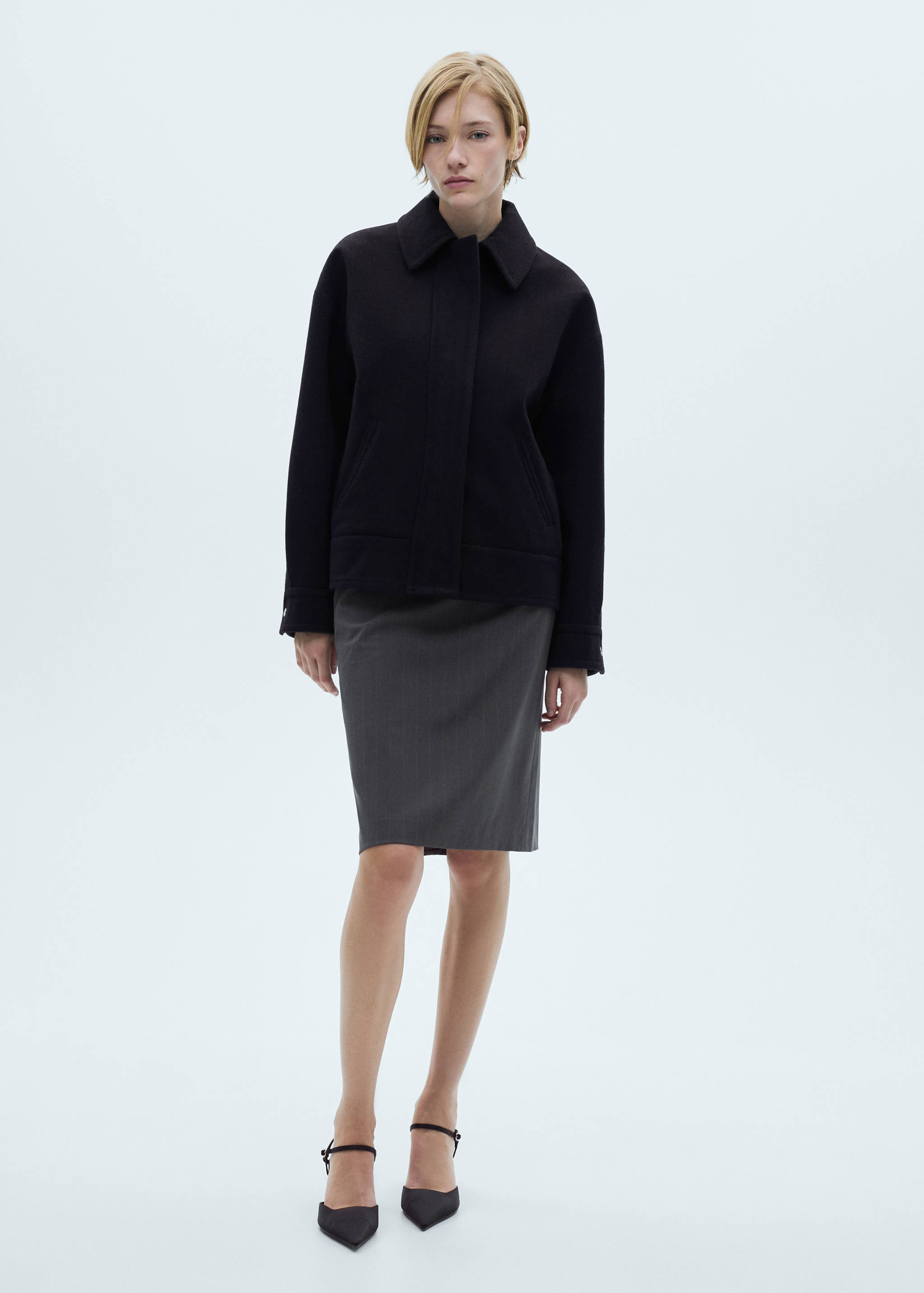 Oversize wool jacket - General plane