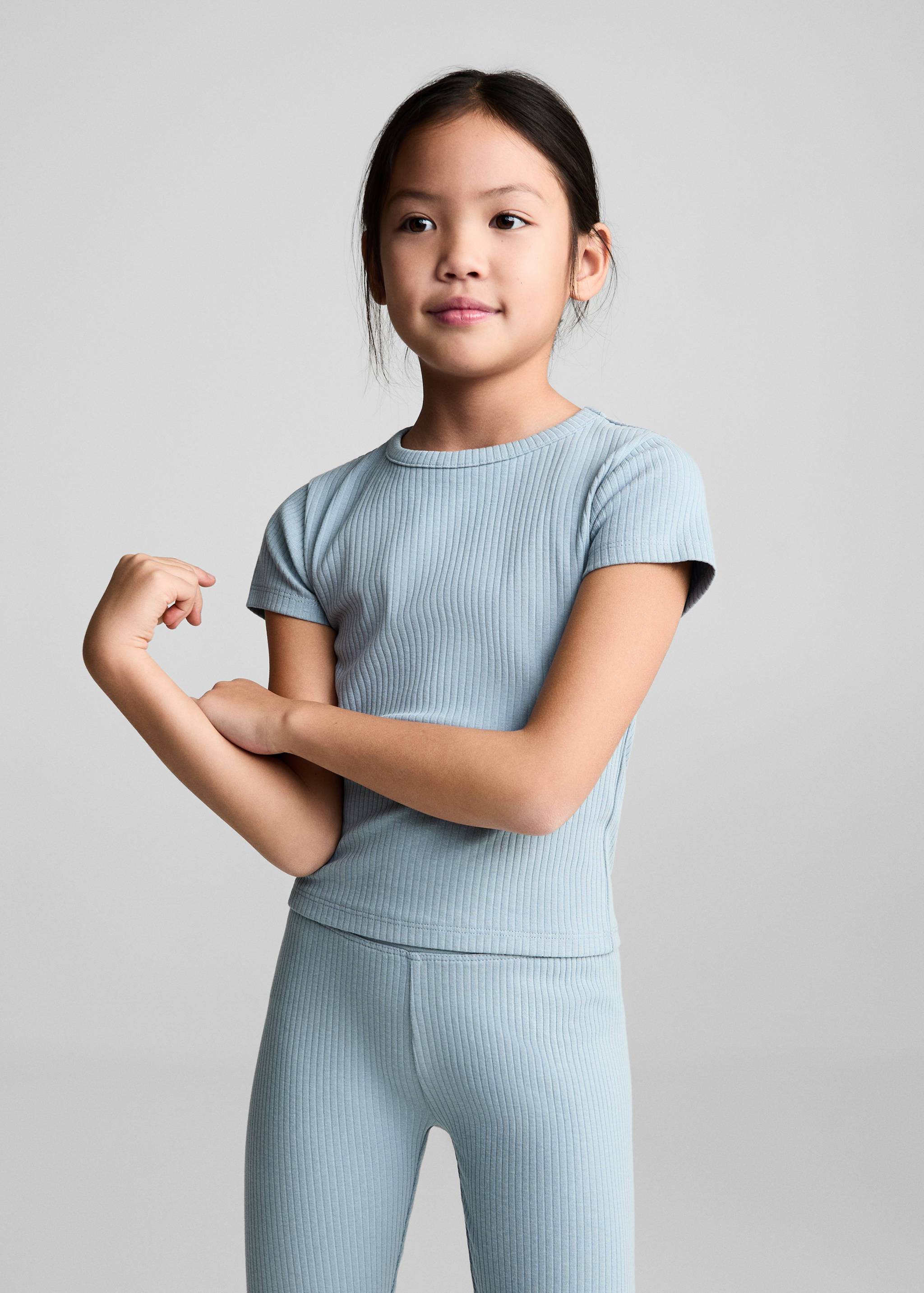 Ribbed cotton T-shirt - Medium plane