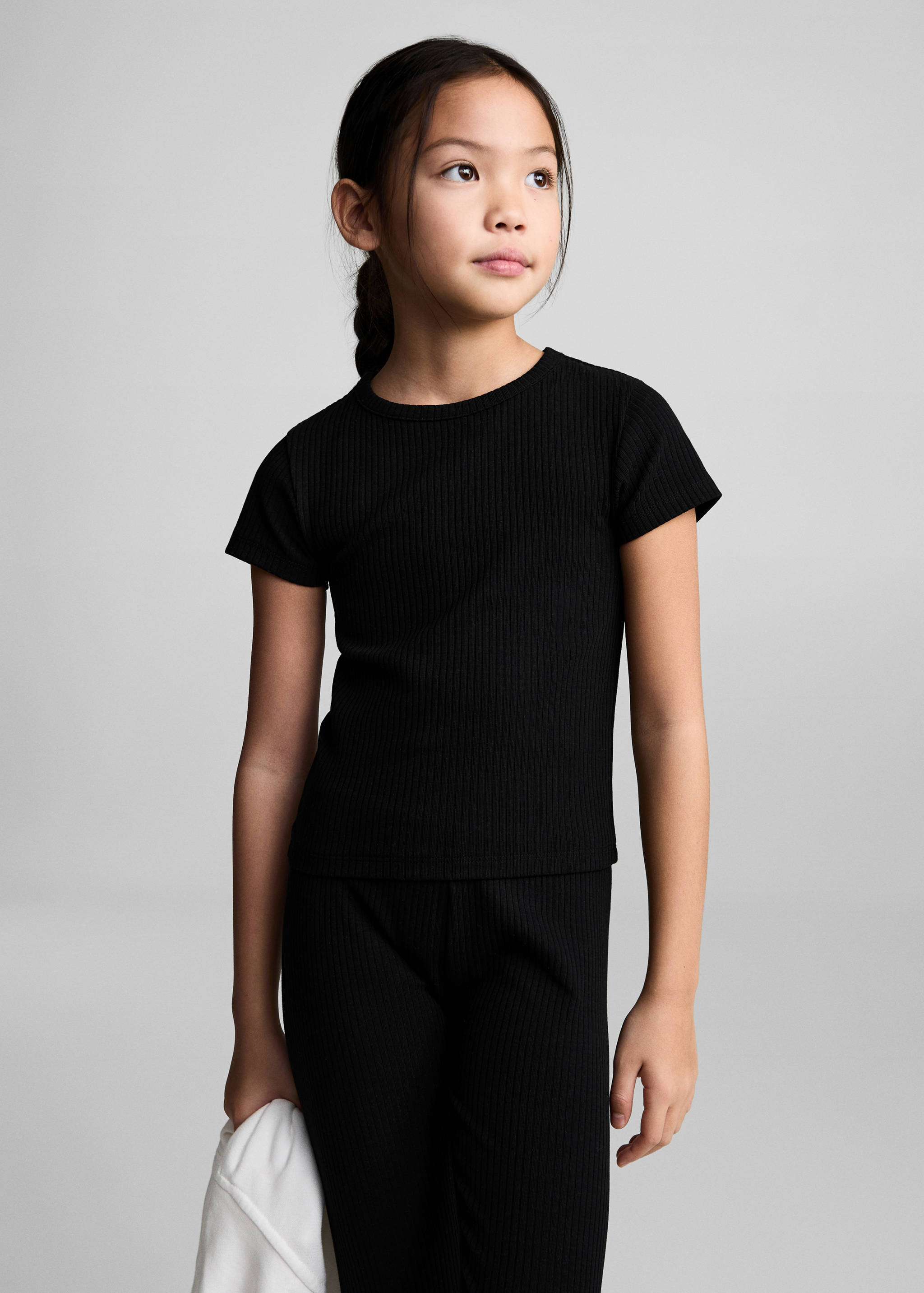 Ribbed cotton T-shirt - Medium plane