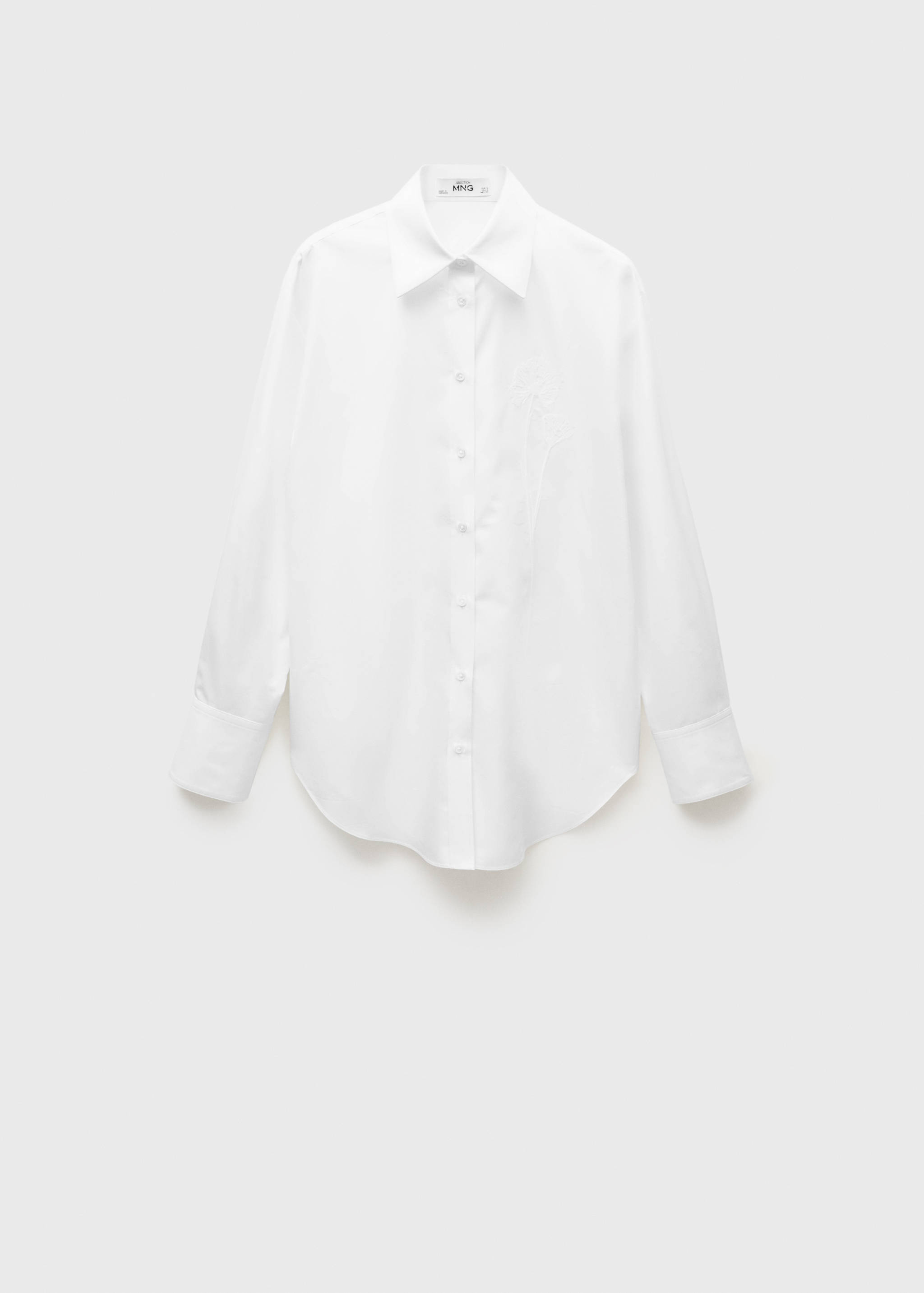 Oversized poplin shirt with embroidery detail - Article sans modèle