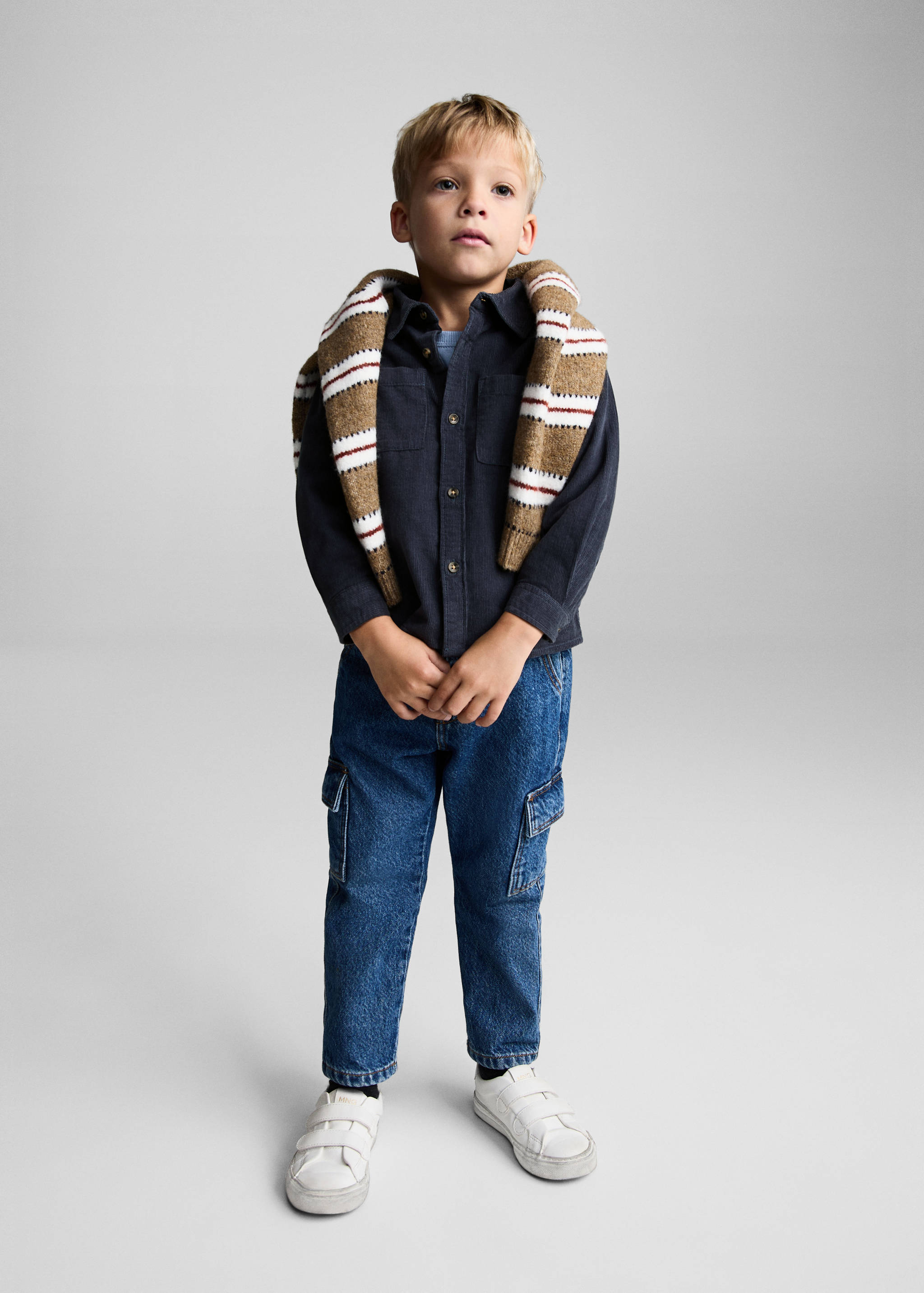 Corduroy overshirt with pockets - General plane