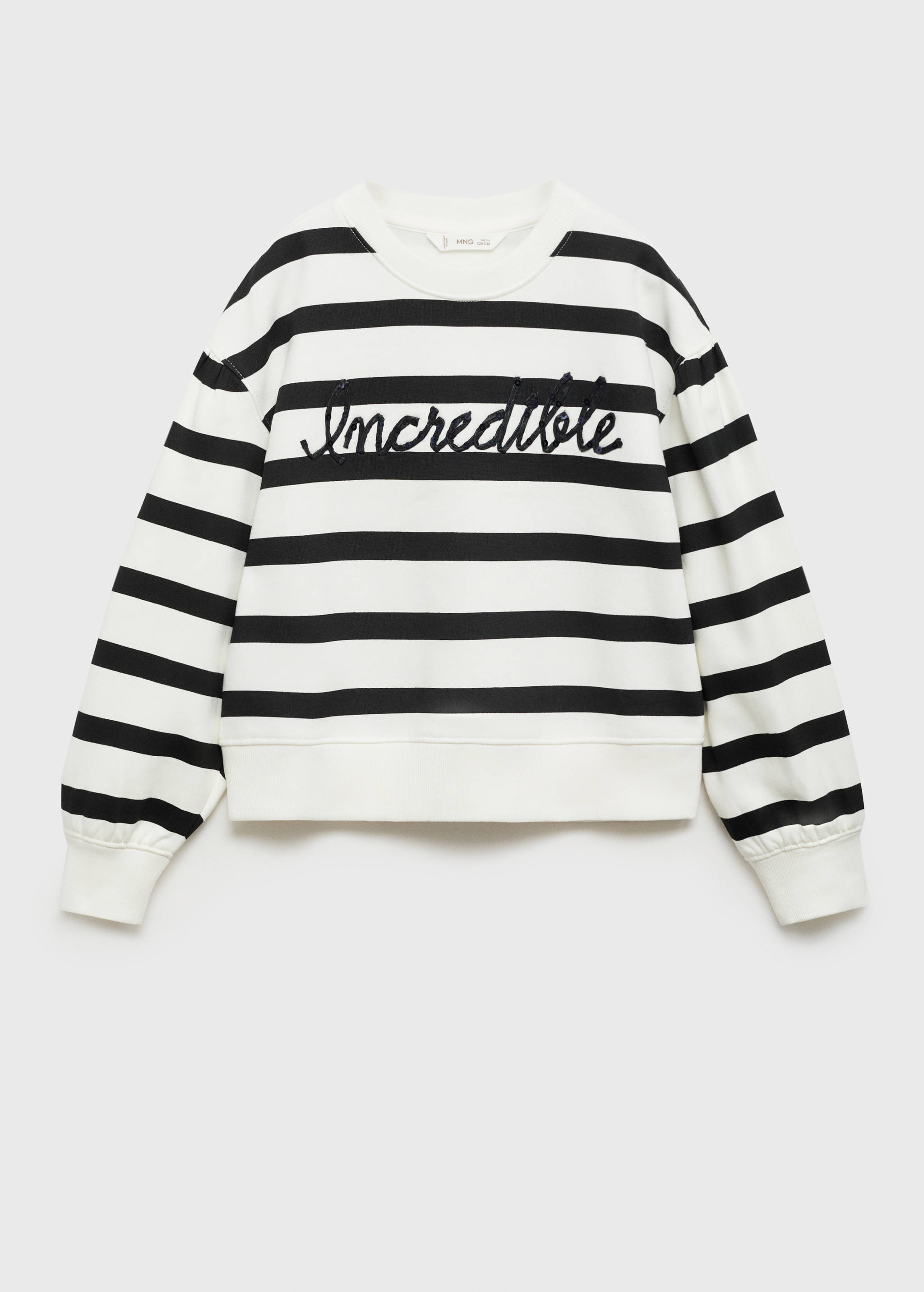 Striped sweatshirt with embroidered detail - Article without model
