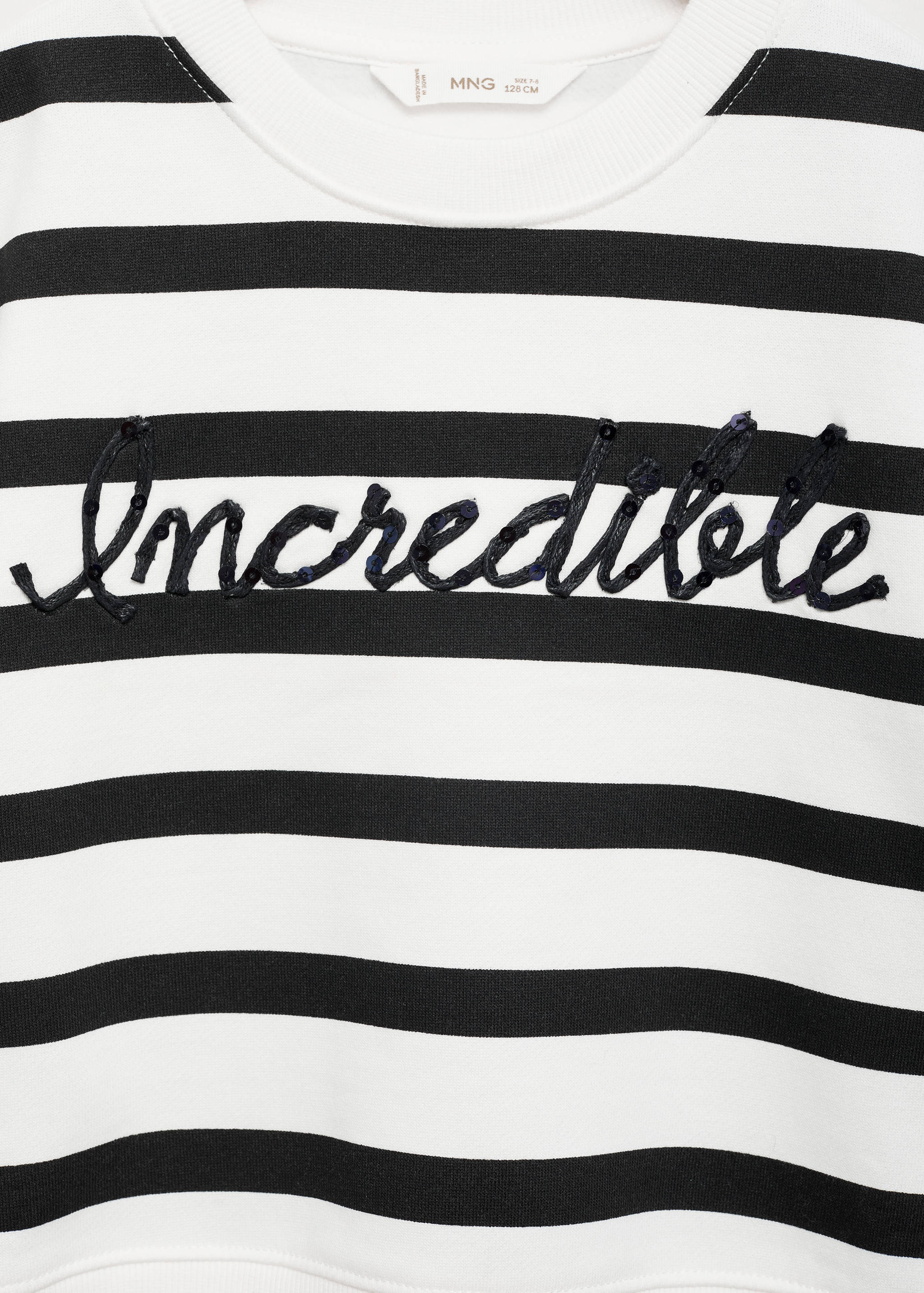 Striped sweatshirt with embroidered detail - Details of the article 8