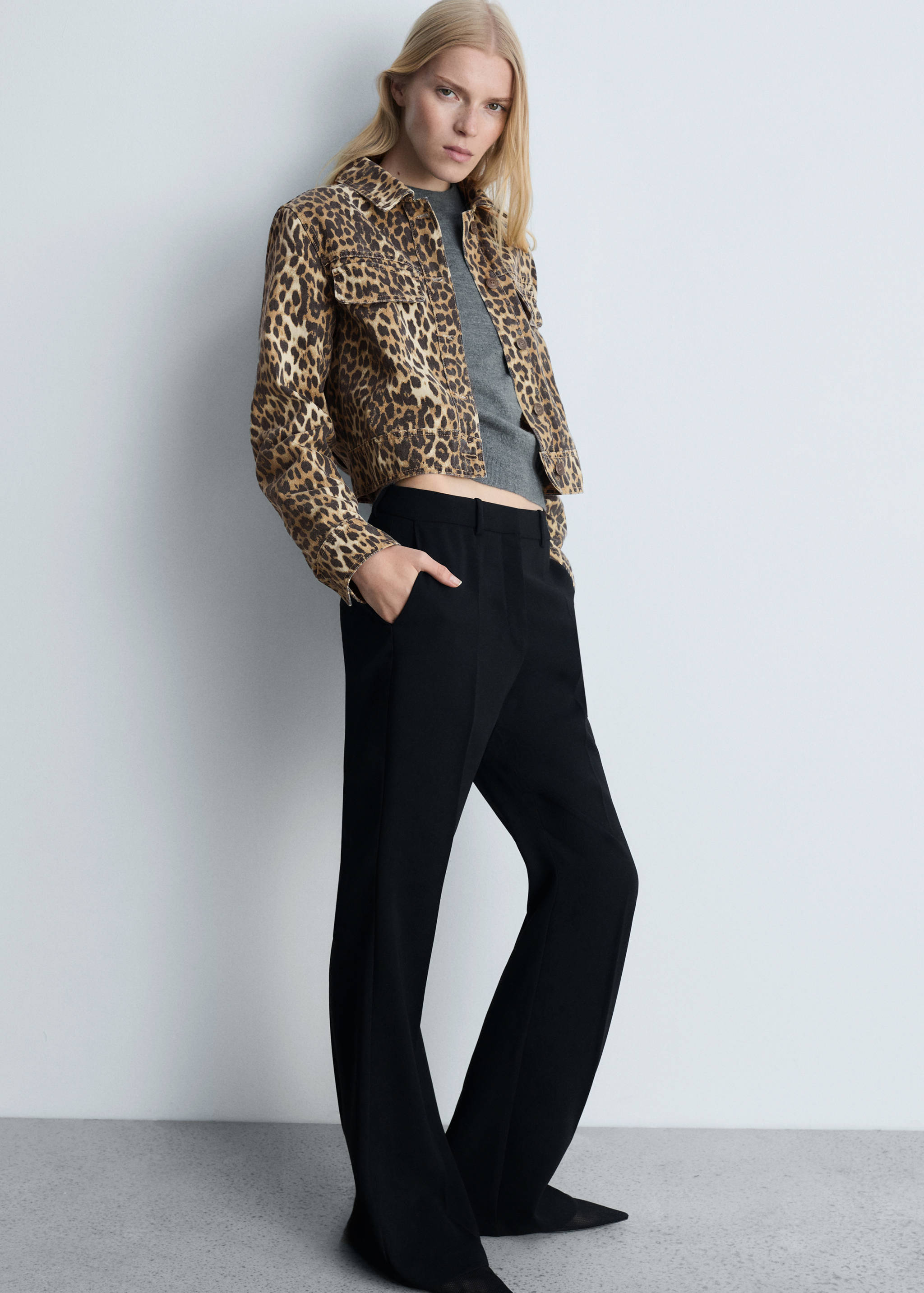 Leopard-print denim jacket - Details of the article 2