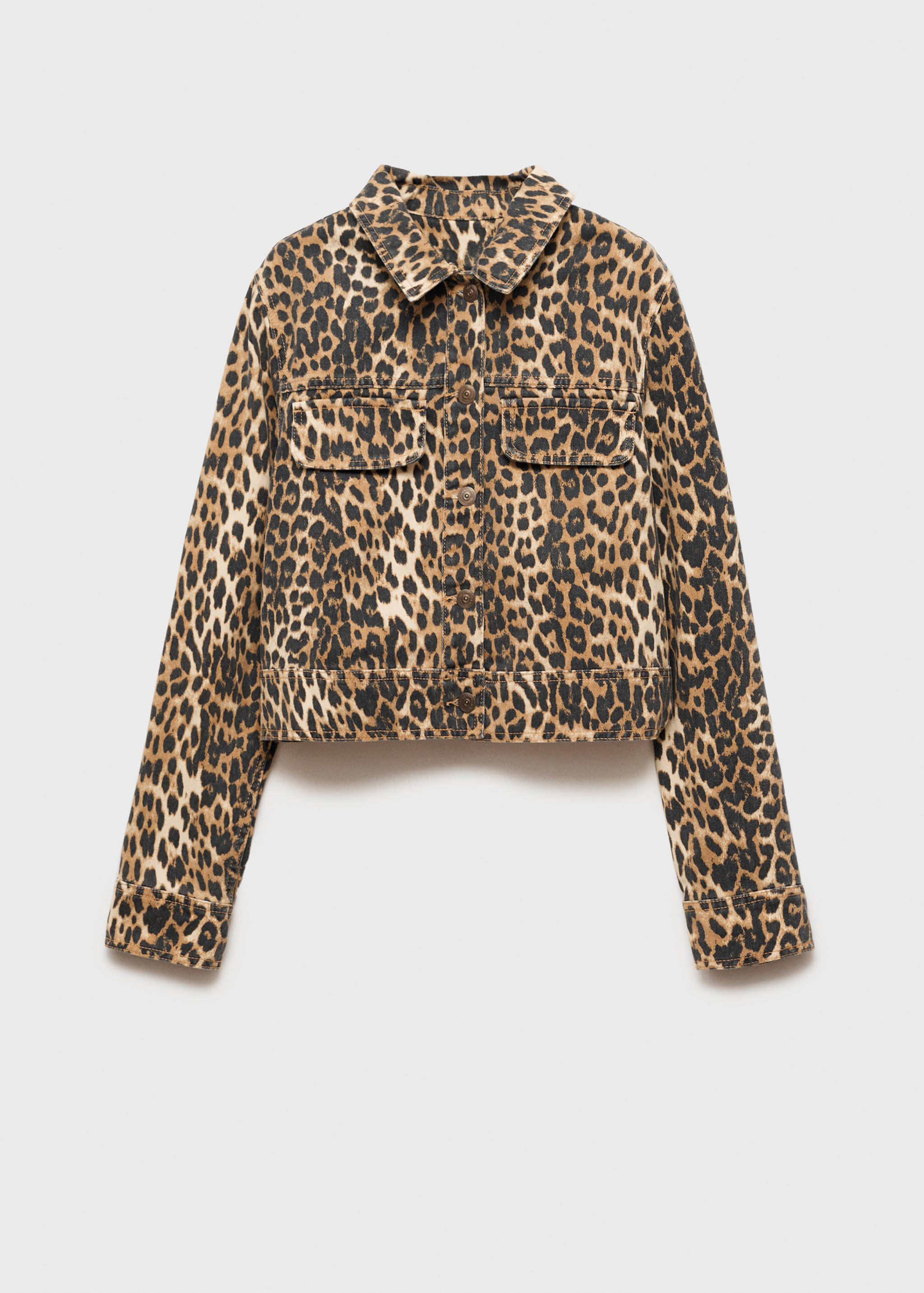 Leopard-print denim jacket - Article without model