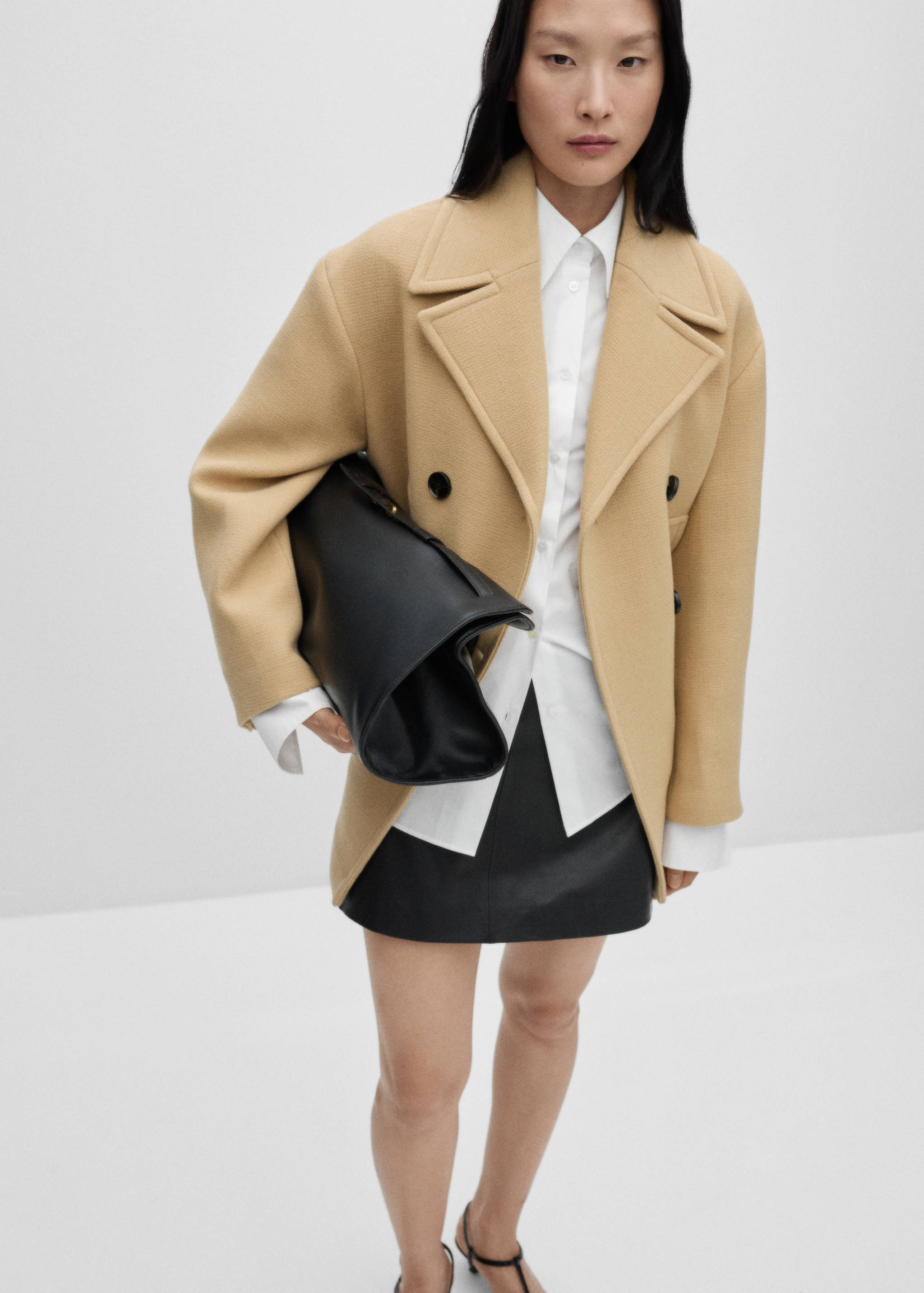 Cotton shirt with pleated detail - General plane