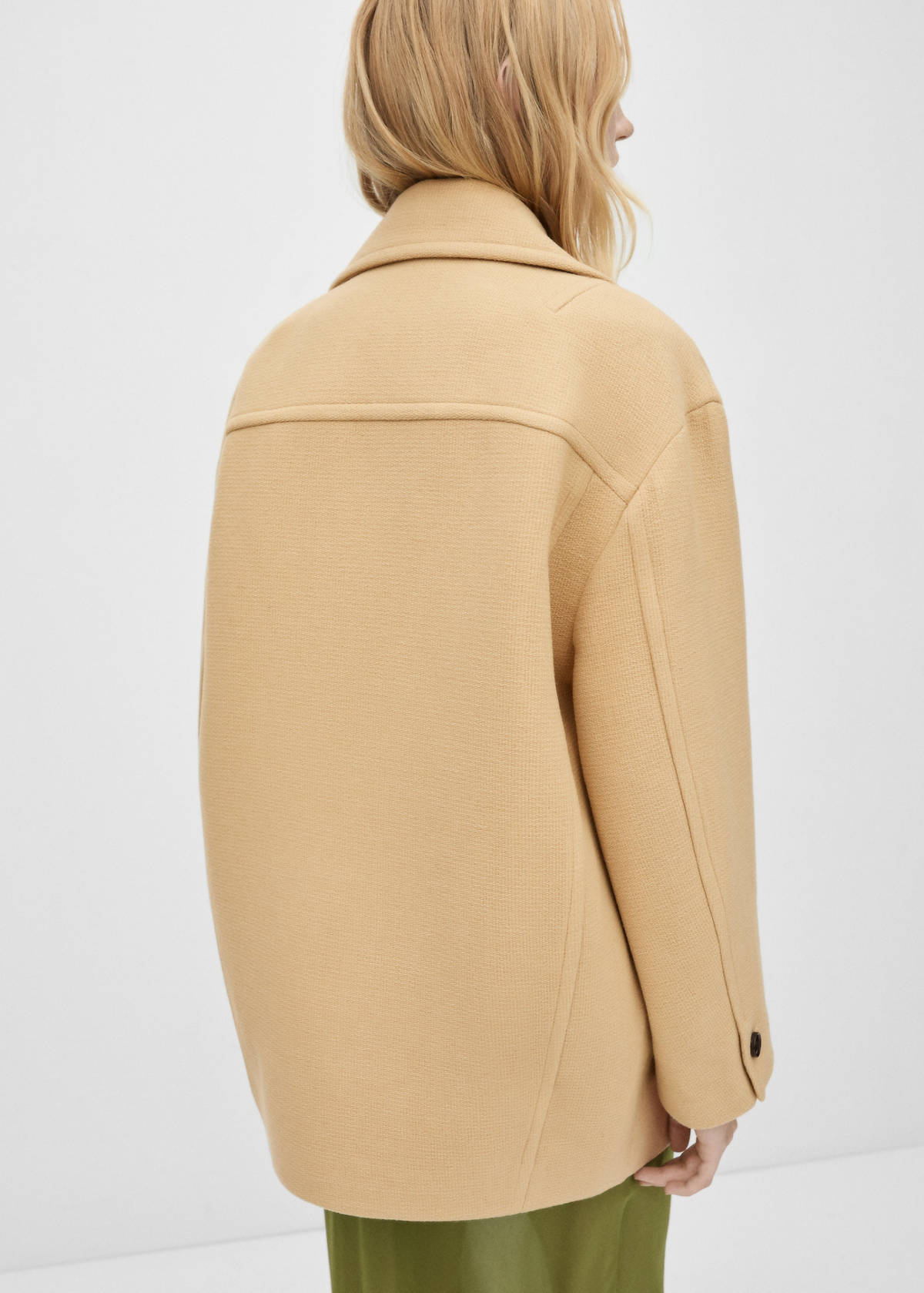 Double-breasted virgin wool coat — Medium Brown