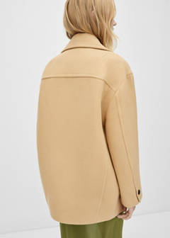 Double-breasted virgin wool coat — Medium Brown 3