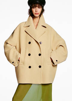 Double-breasted virgin wool coat — Medium Brown 6