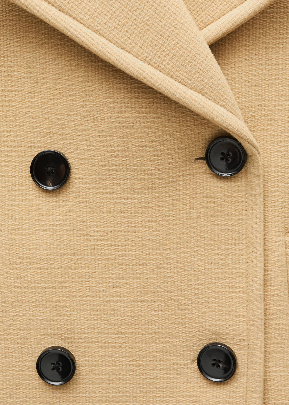 Double-breasted virgin wool coat — Medium Brown