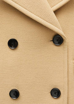 Double-breasted virgin wool coat — Medium Brown 9