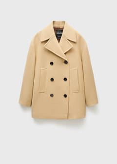 Double-breasted virgin wool coat — Medium Brown 7