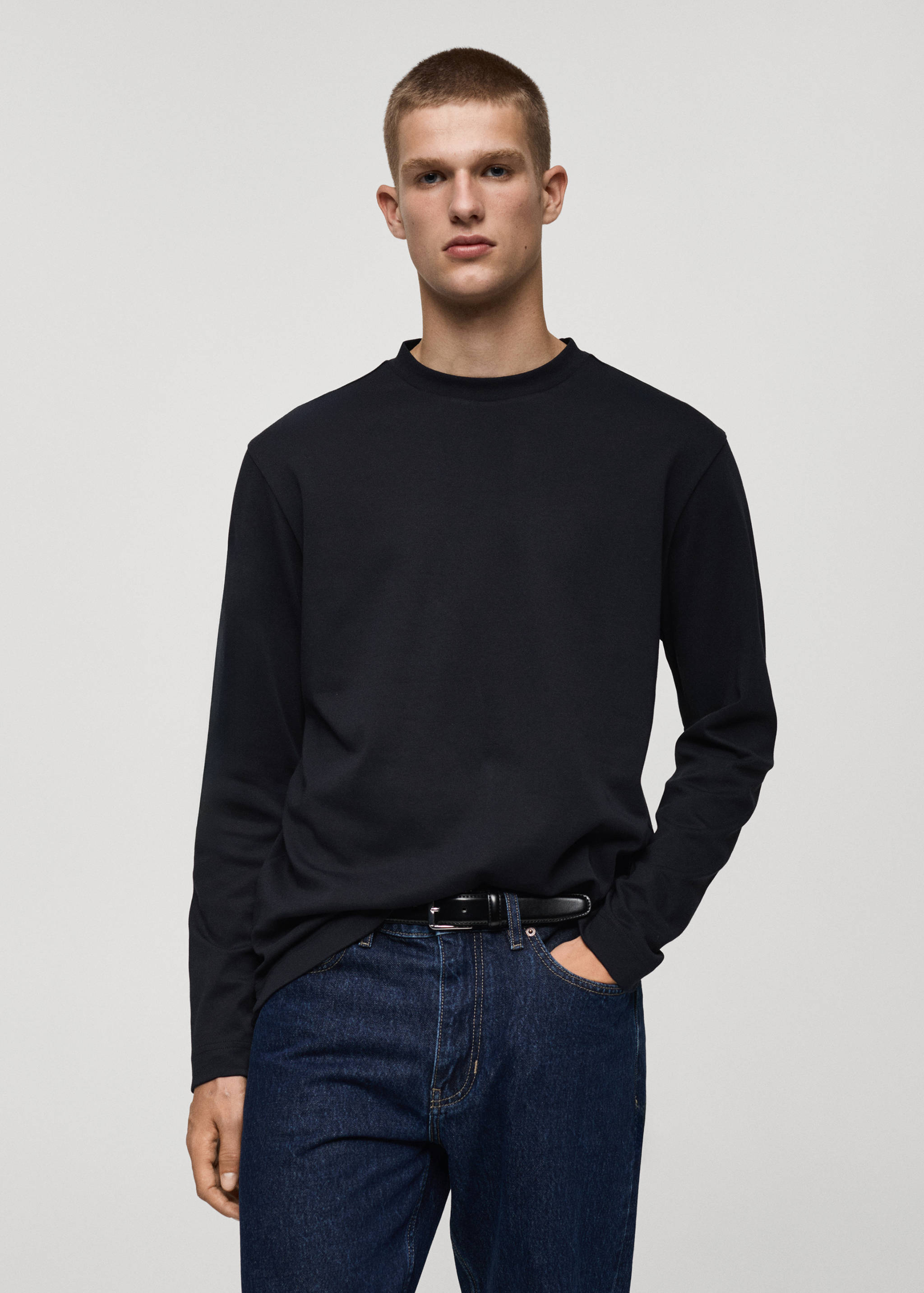 T-shirt 100 % coton manches longues - Plan moyen