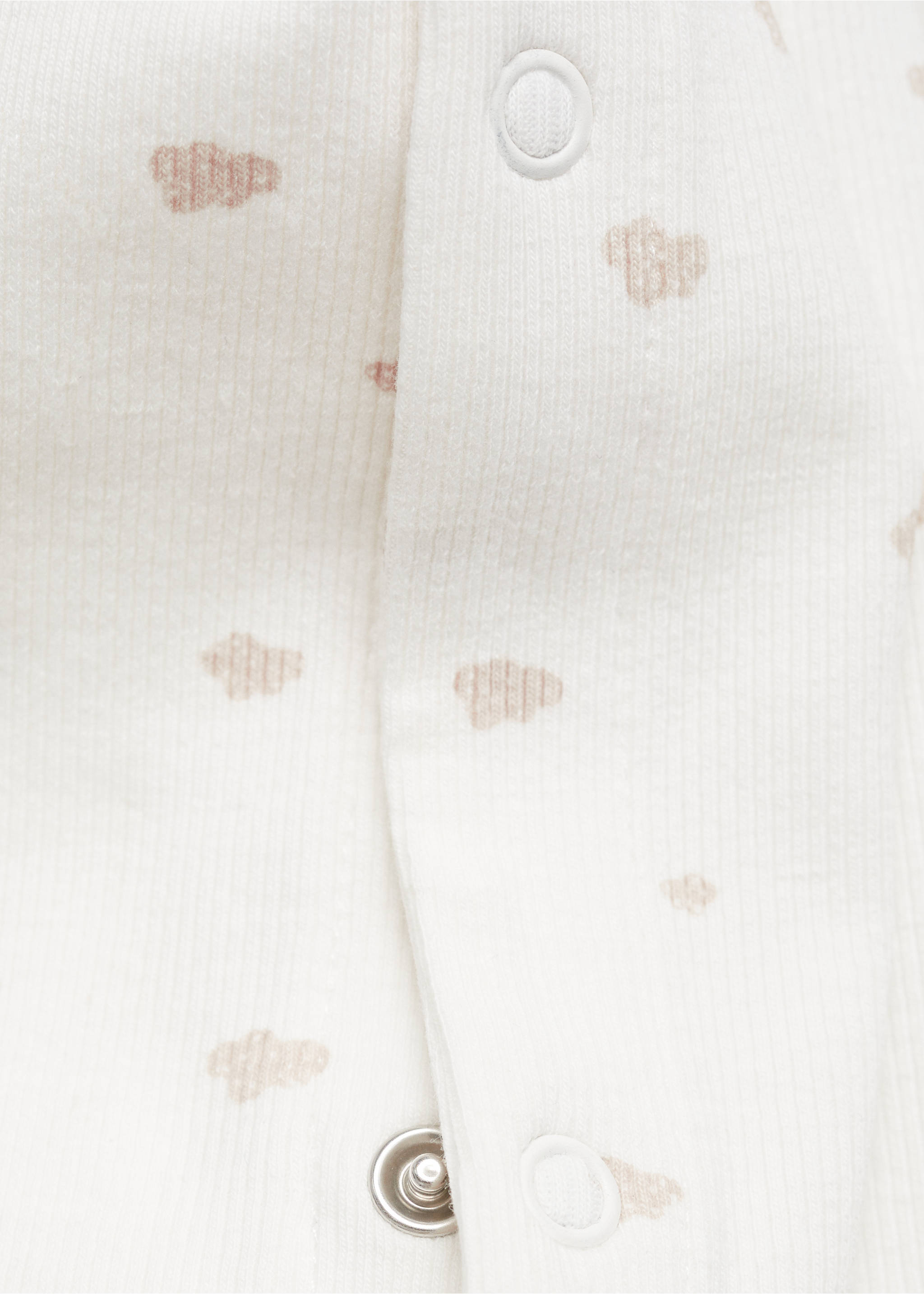 Printed bodysuit piyamas - Details of the article 0, Off White. Ref: 77097121-00.