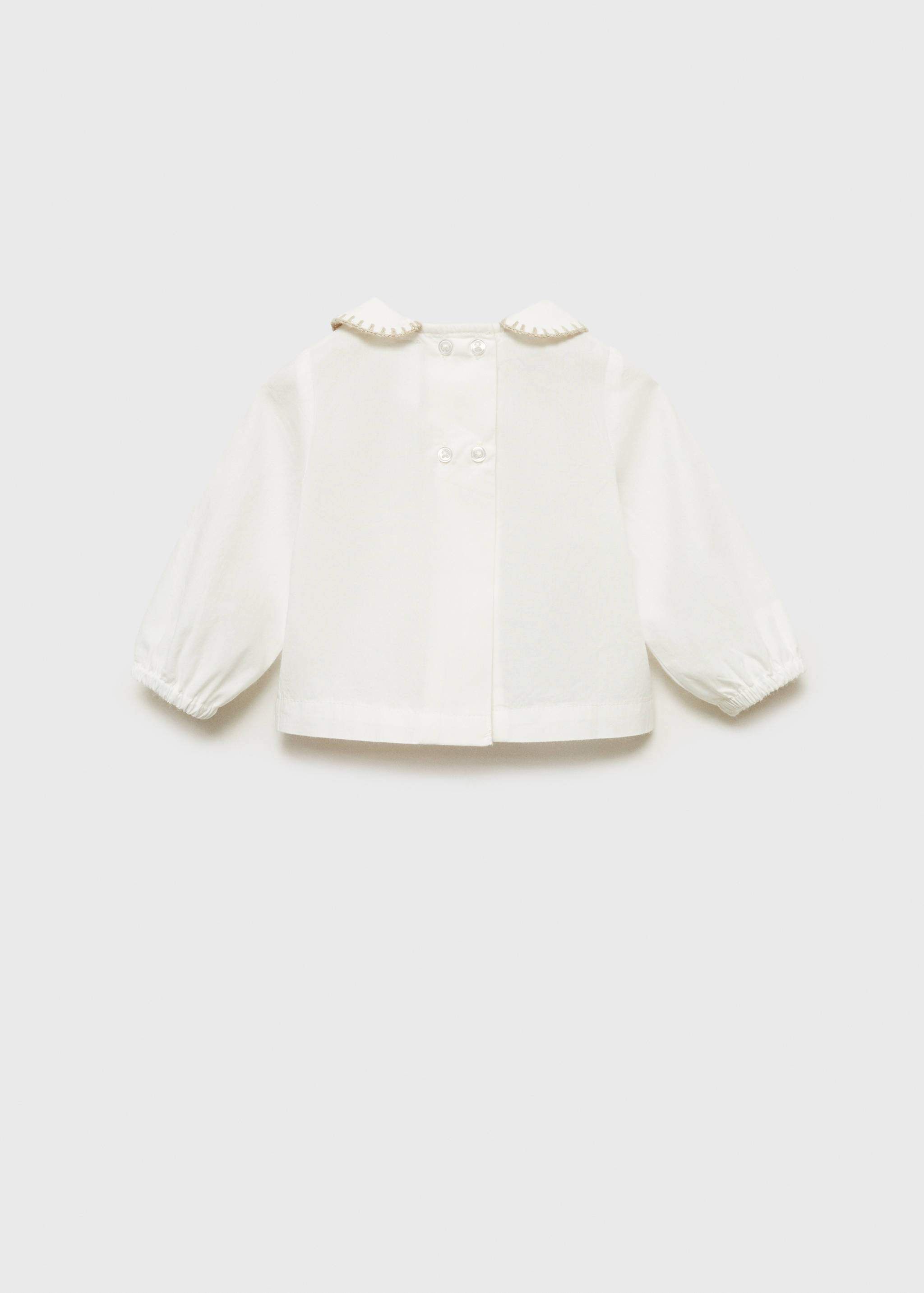 Cotton babydoll neck blouse - Reverse of the article