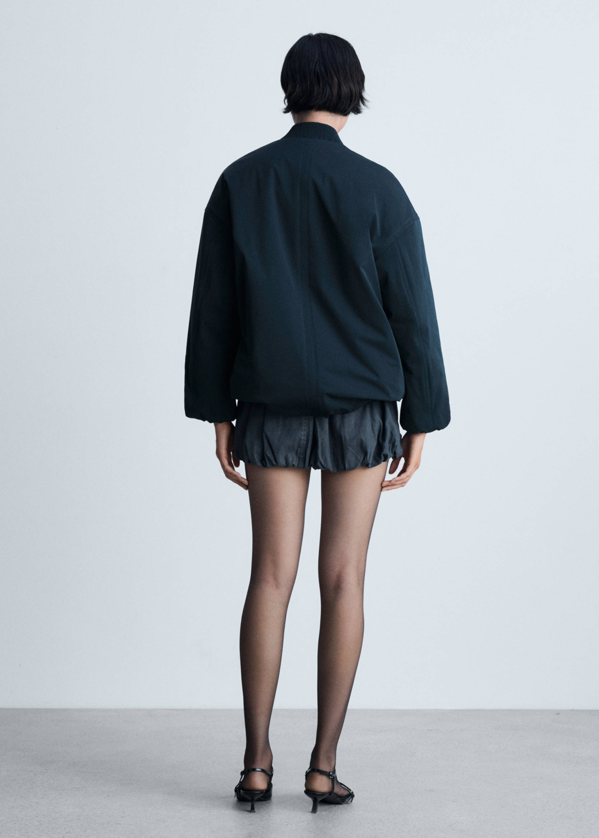 Bomber jacket with double zip - Reverse of the article