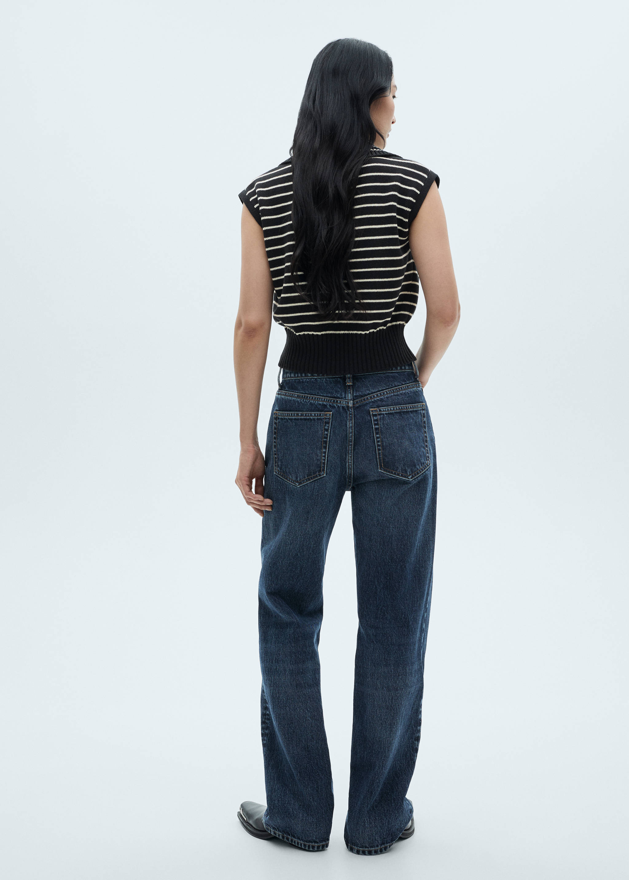 Gilet maille rayures - Verso de l’article