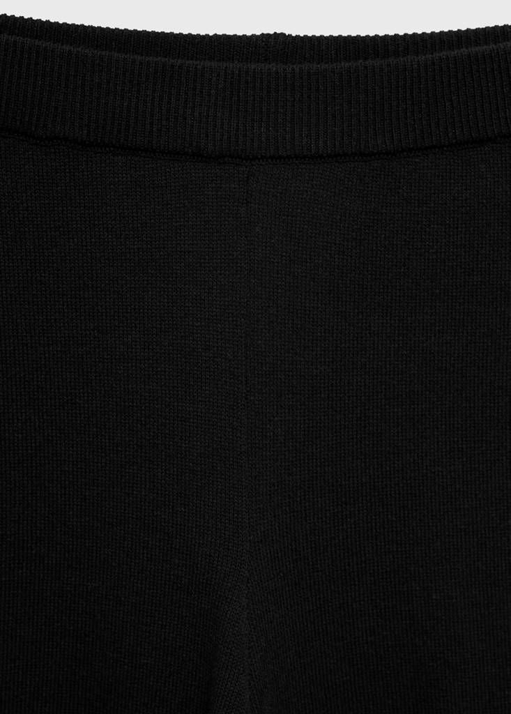 Fine-knit wideleg trousers — Black