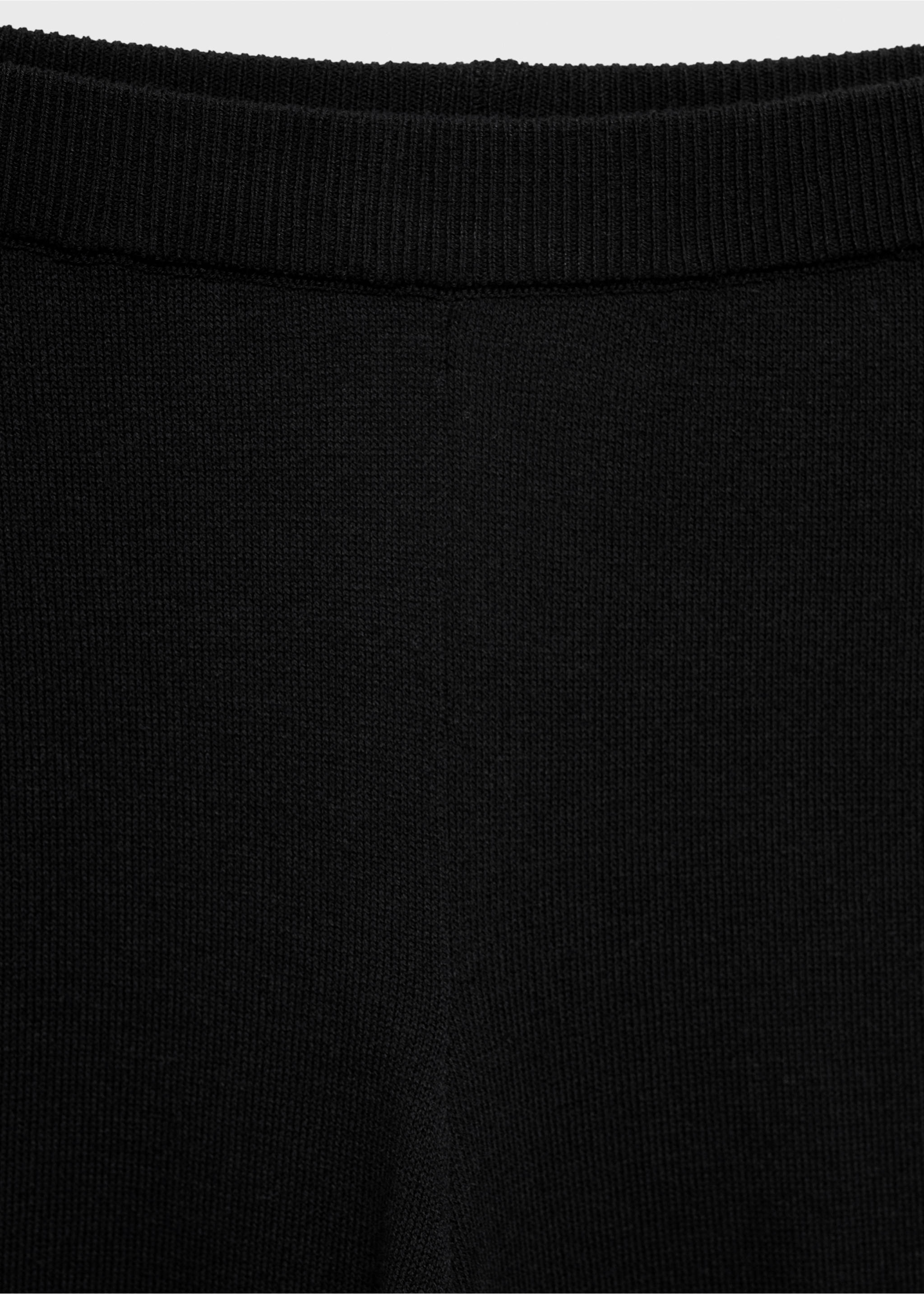 Fine-knit wideleg trousers - Details of the article 8, Black. Ref: 77097644-00.
