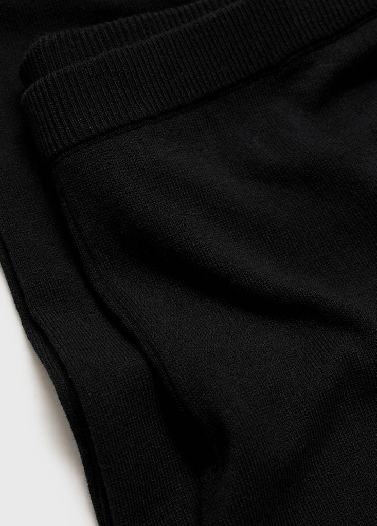 Fine-knit wideleg trousers — Black