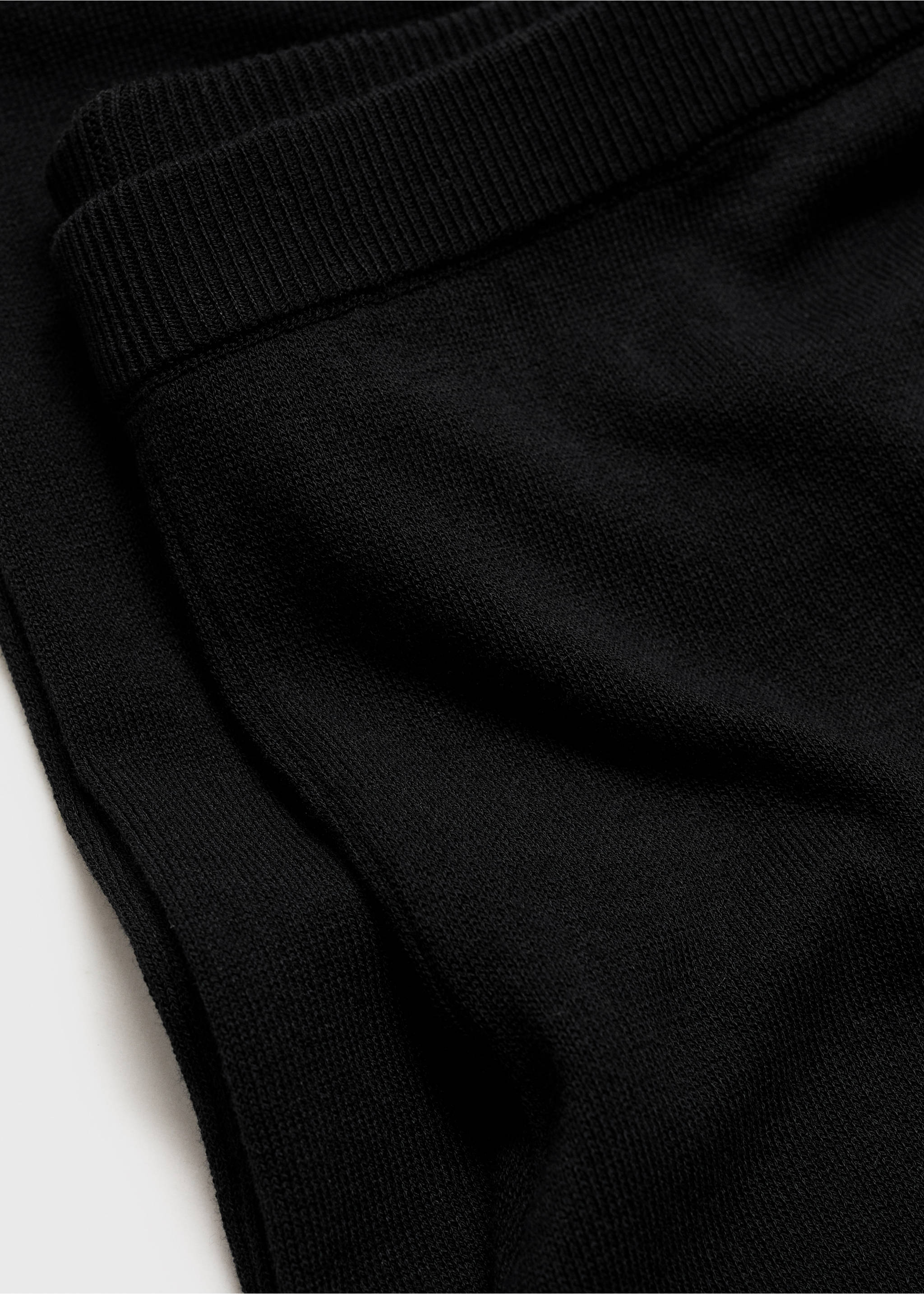 Fine-knit wideleg trousers - Details of the article 0, Black. Ref: 77097644-00.