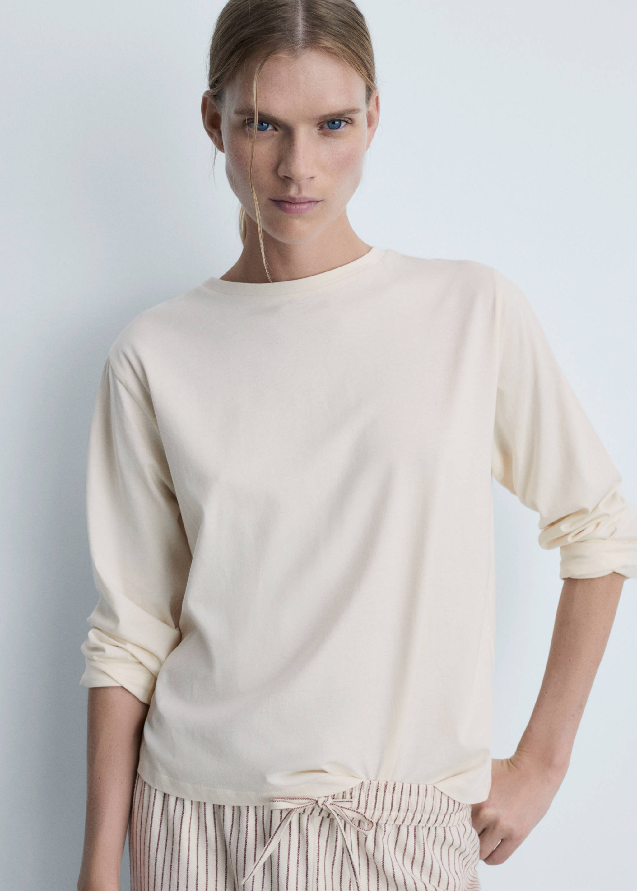 两件式法兰绒睡衣 - null