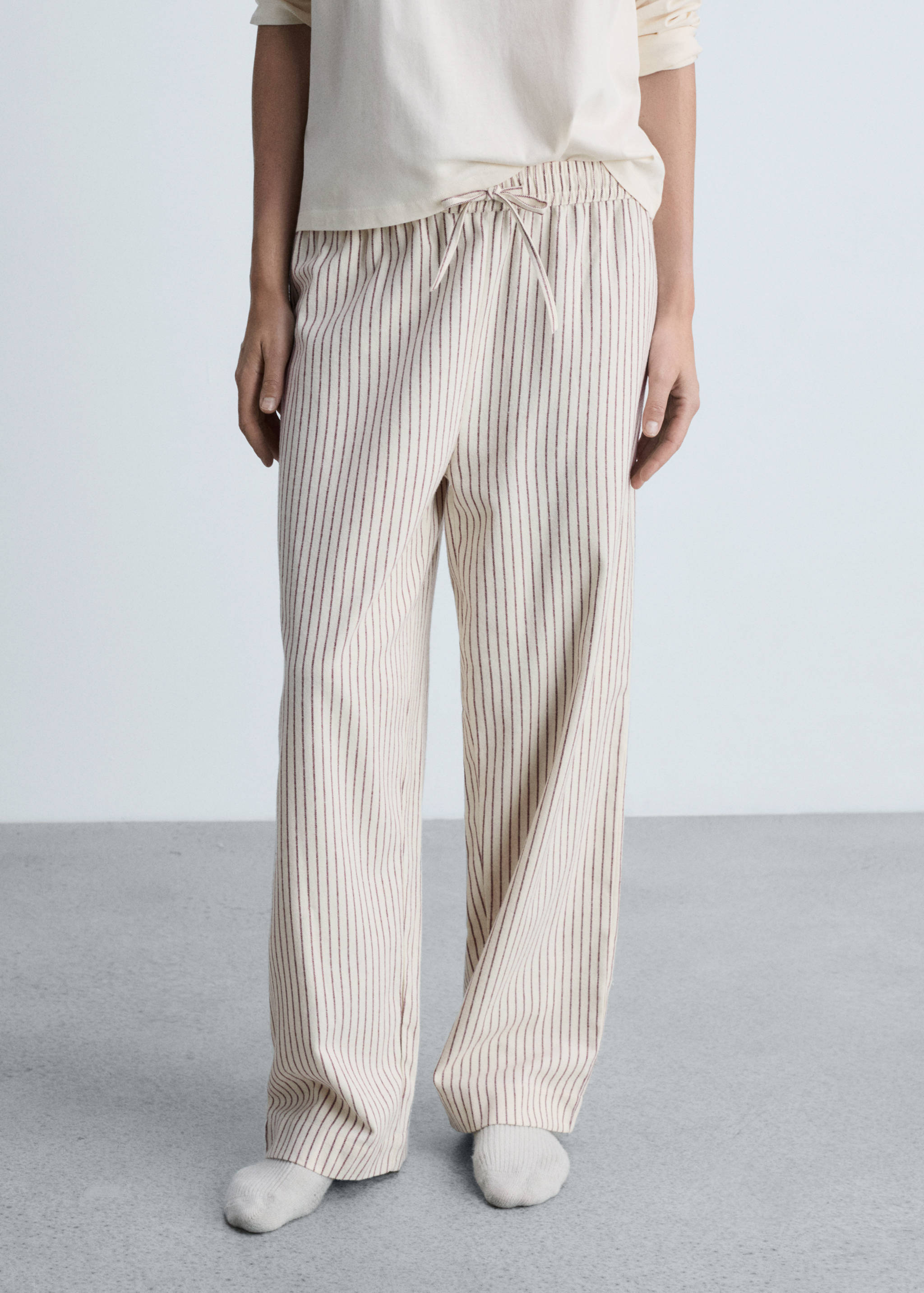 两件式法兰绒睡衣 - null