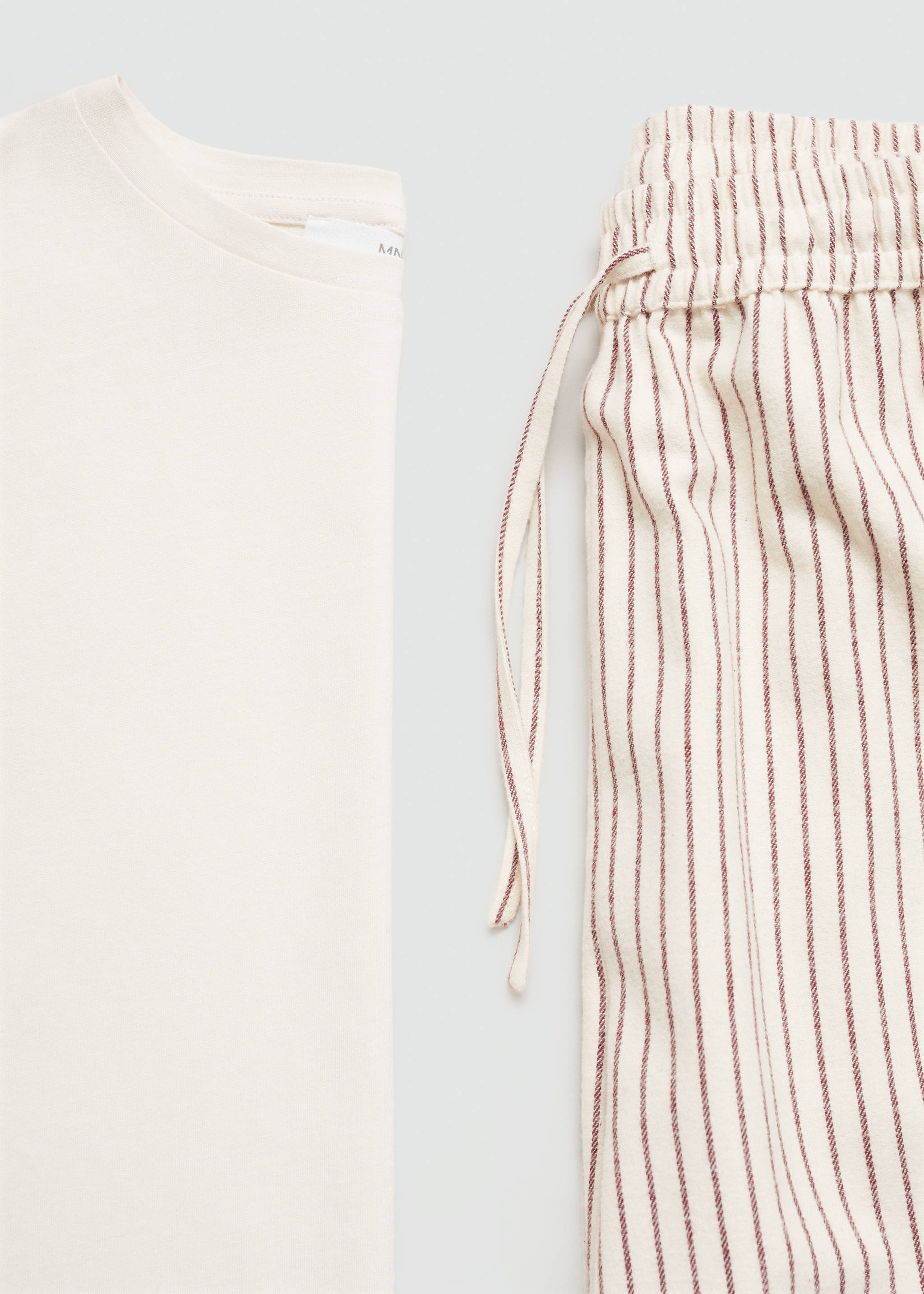 两件式法兰绒睡衣 - null