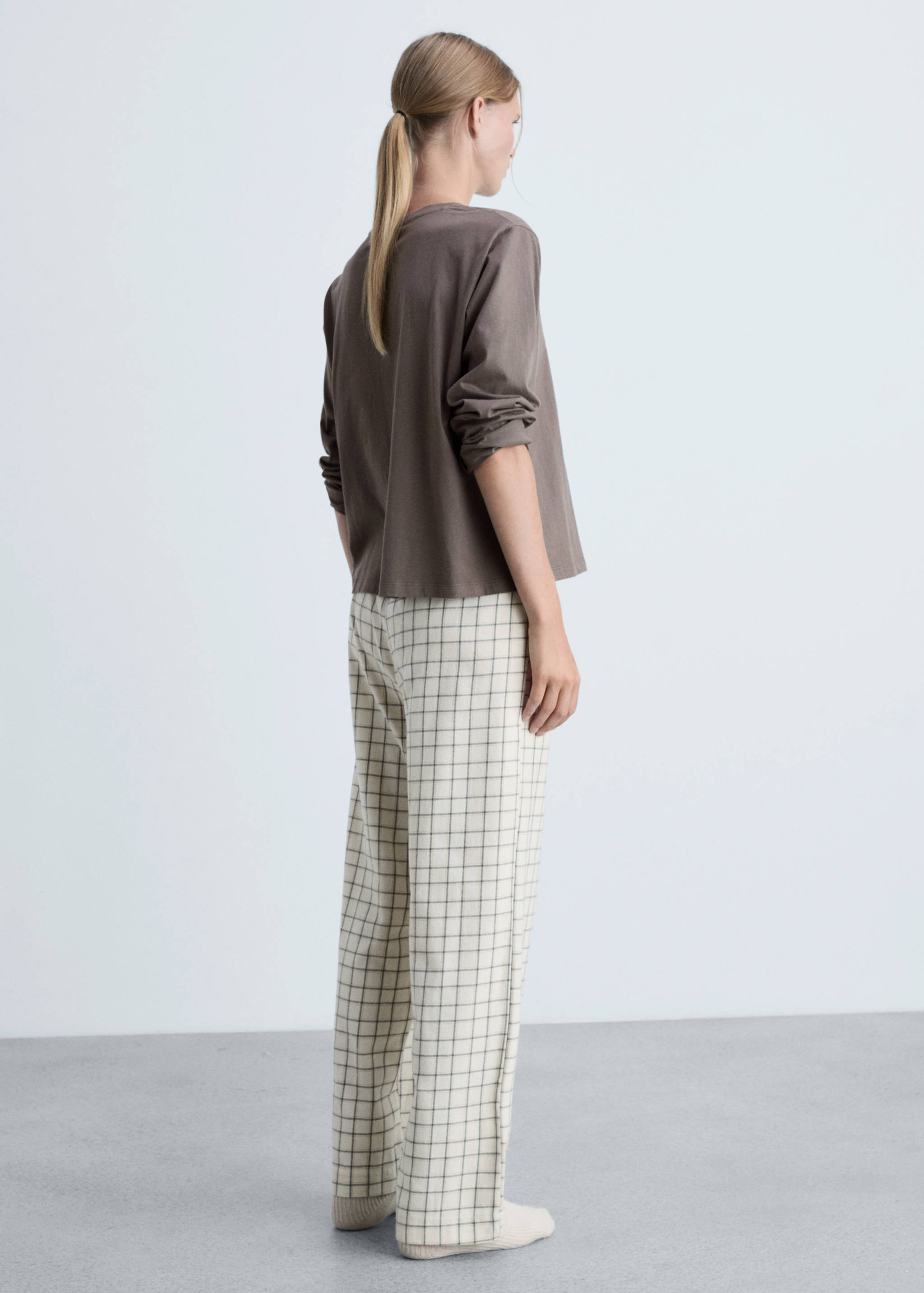 两件式法兰绒睡衣 - null