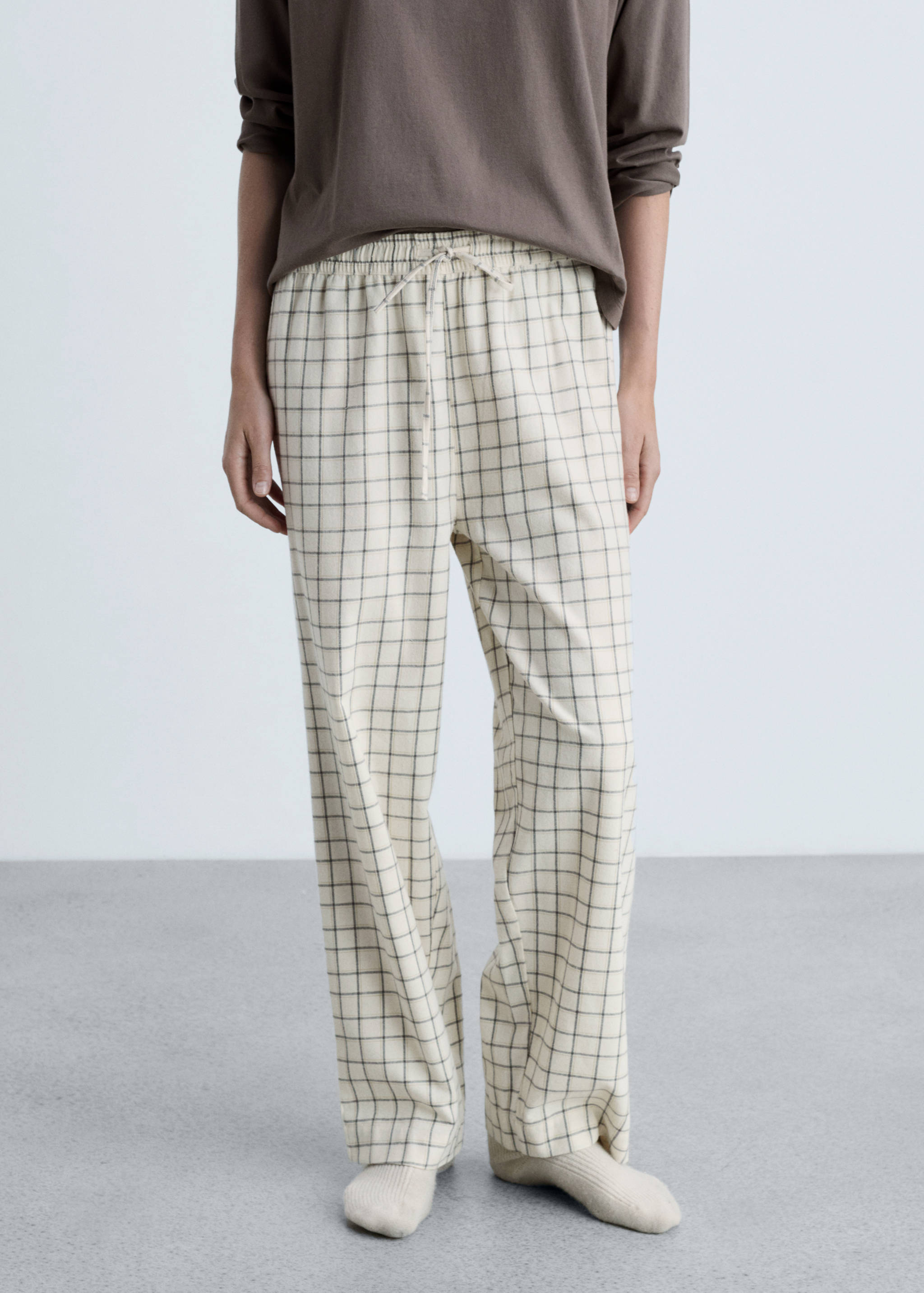 两件式法兰绒睡衣 - null