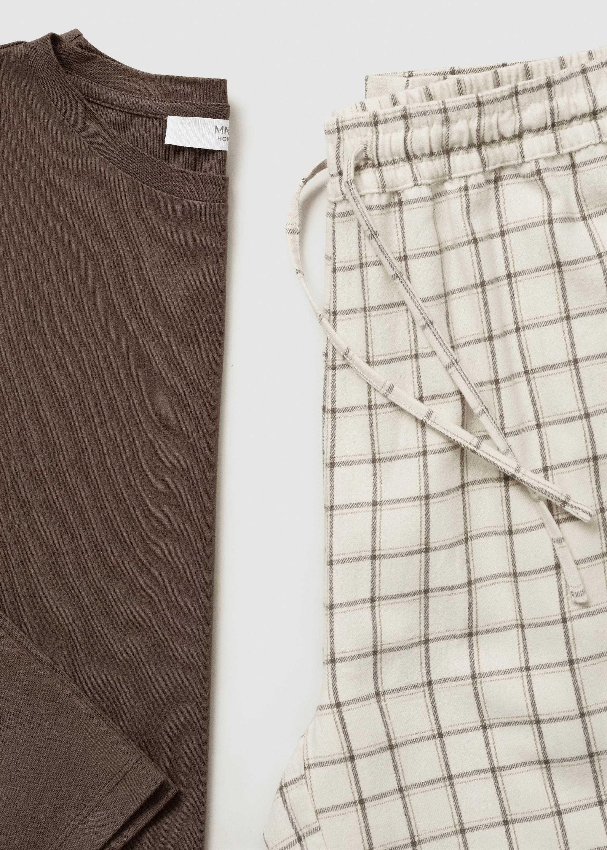 两件式法兰绒睡衣 - null