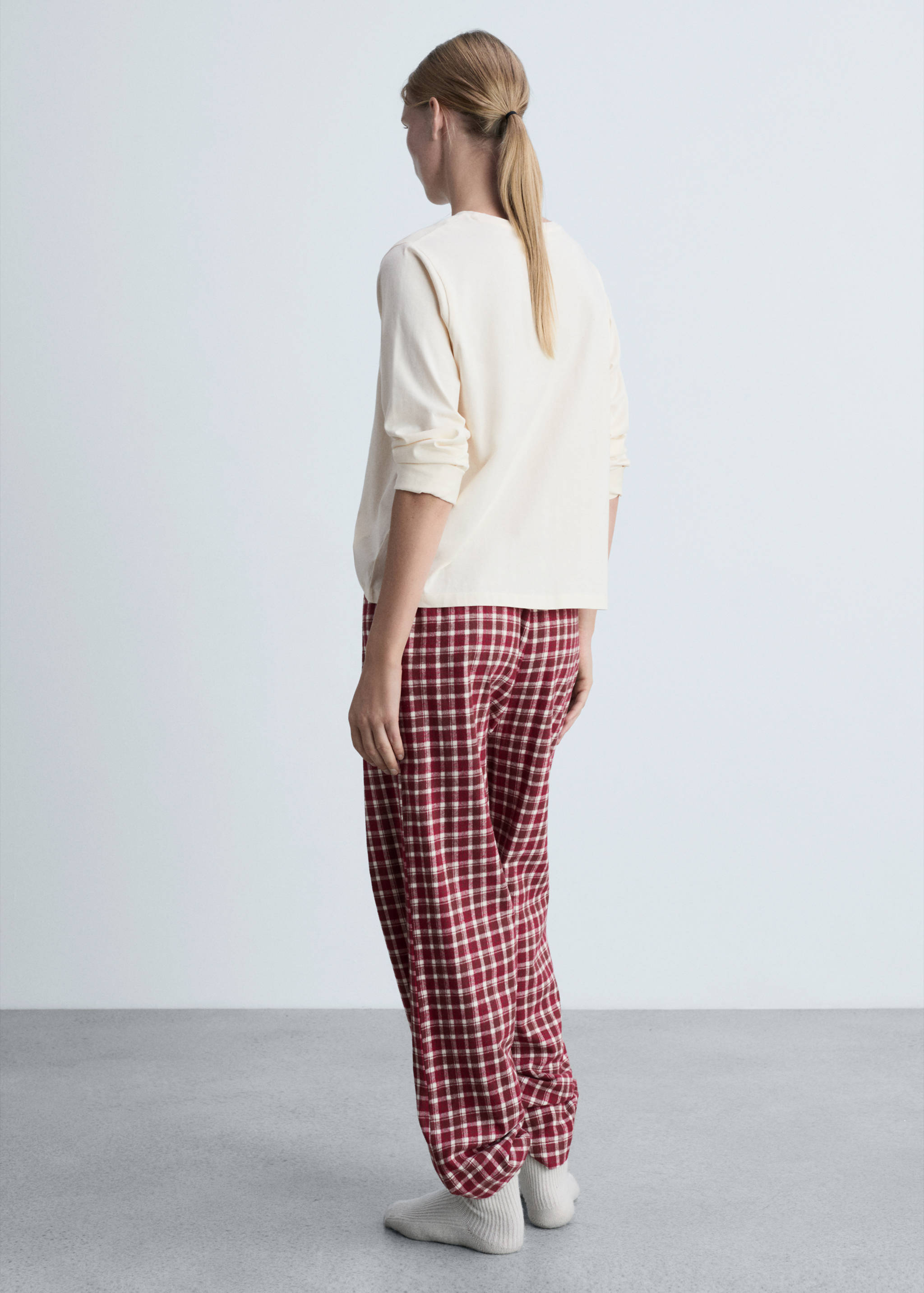 两件式法兰绒睡衣 - null