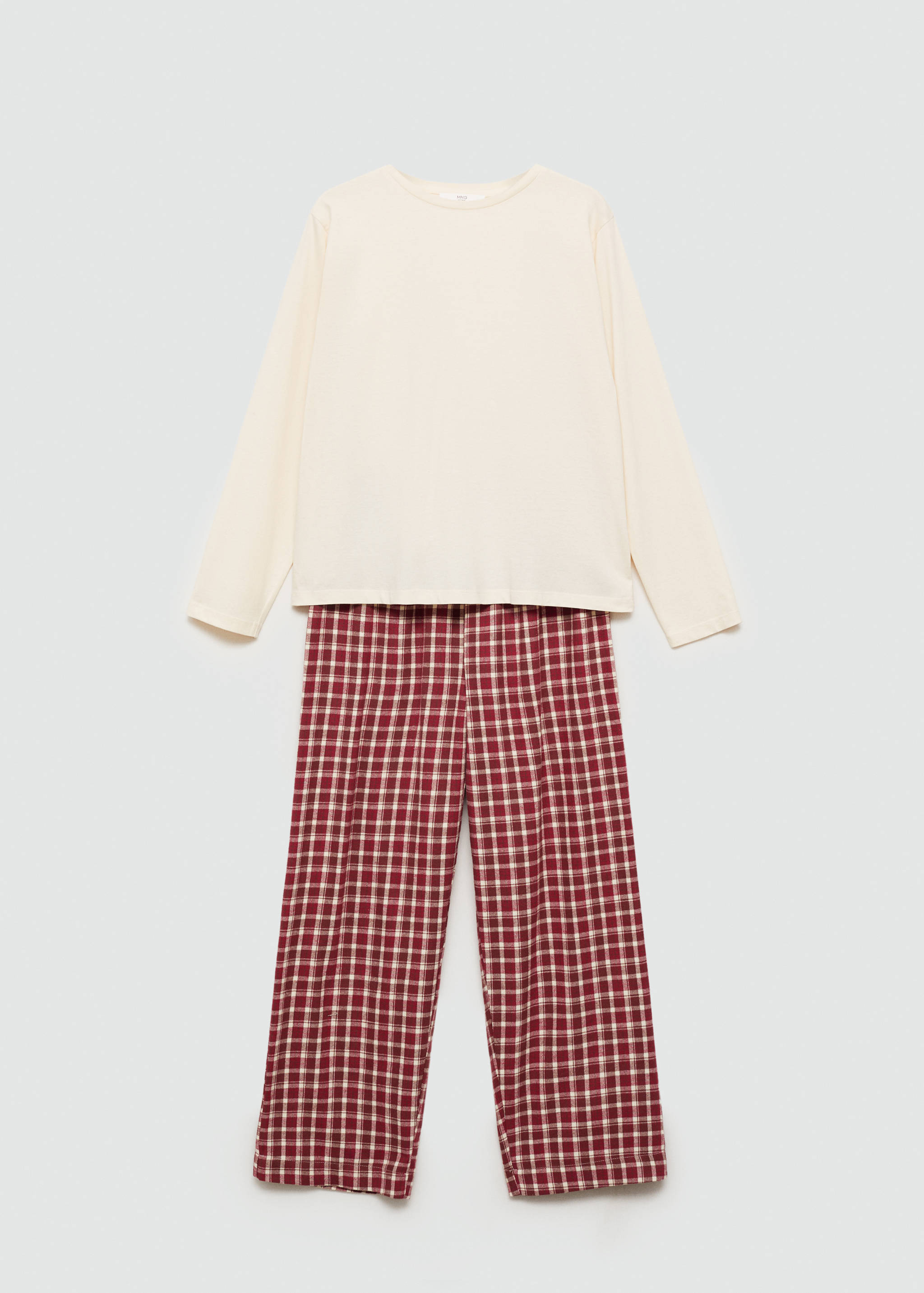 两件式法兰绒睡衣 - null