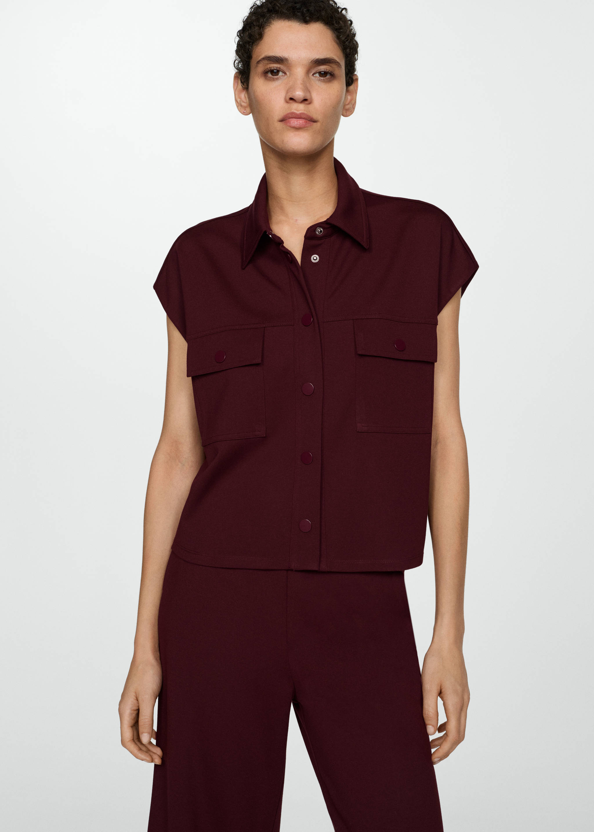 صدرية بأزرار وجيوب - رؤية وسط