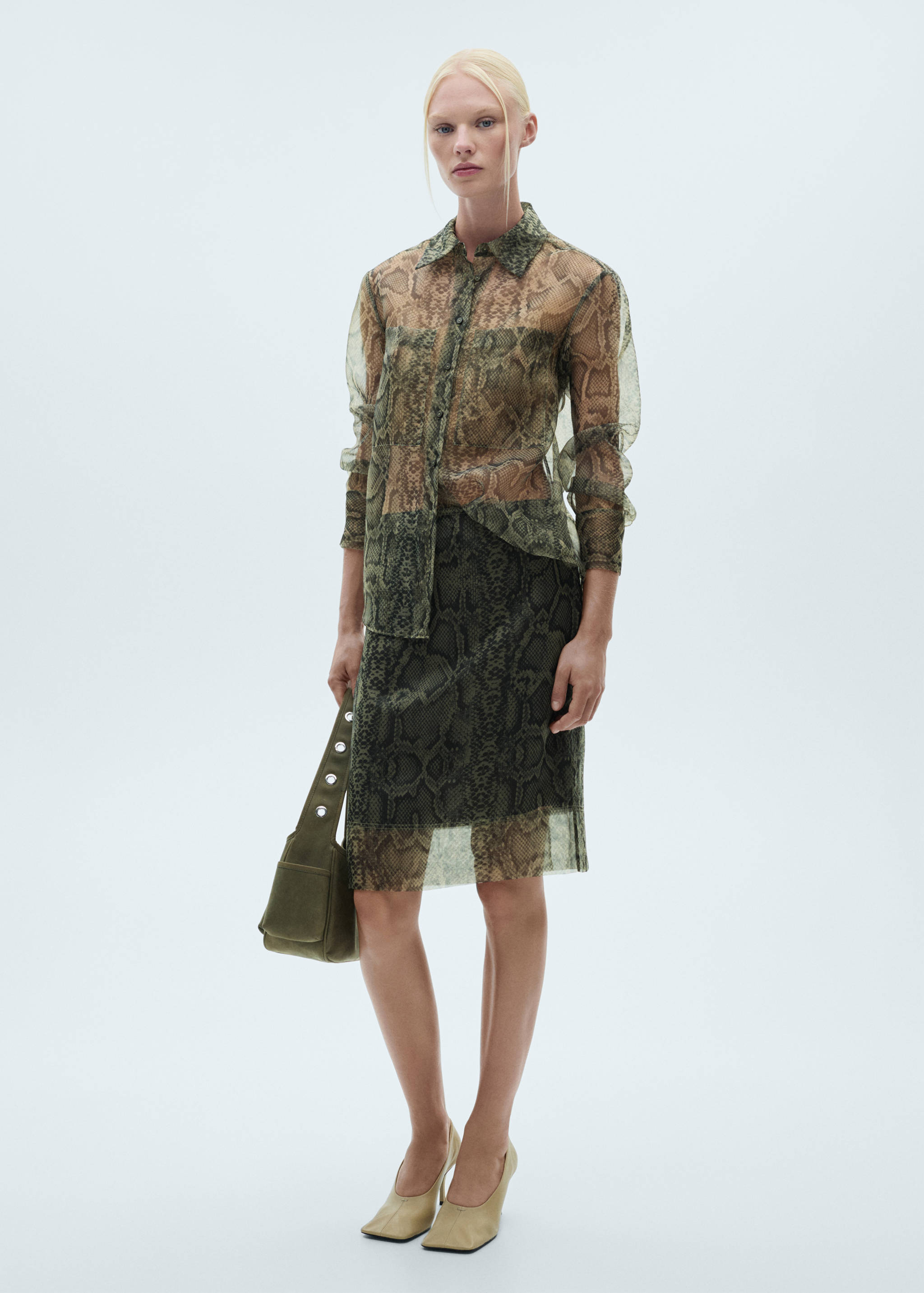 Animal print organza skirt - General plane