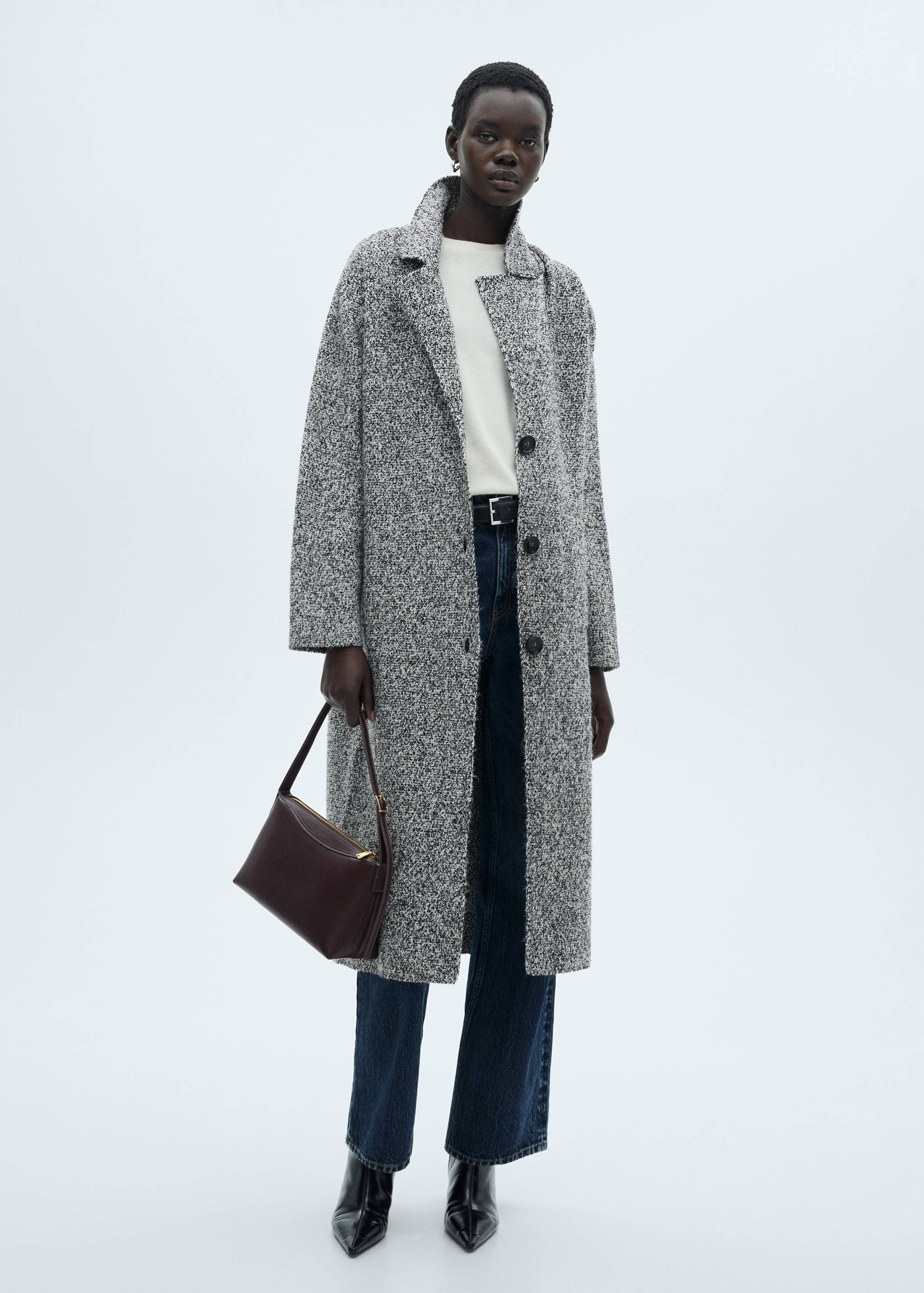 Manteau coton maille chinée - Plan général