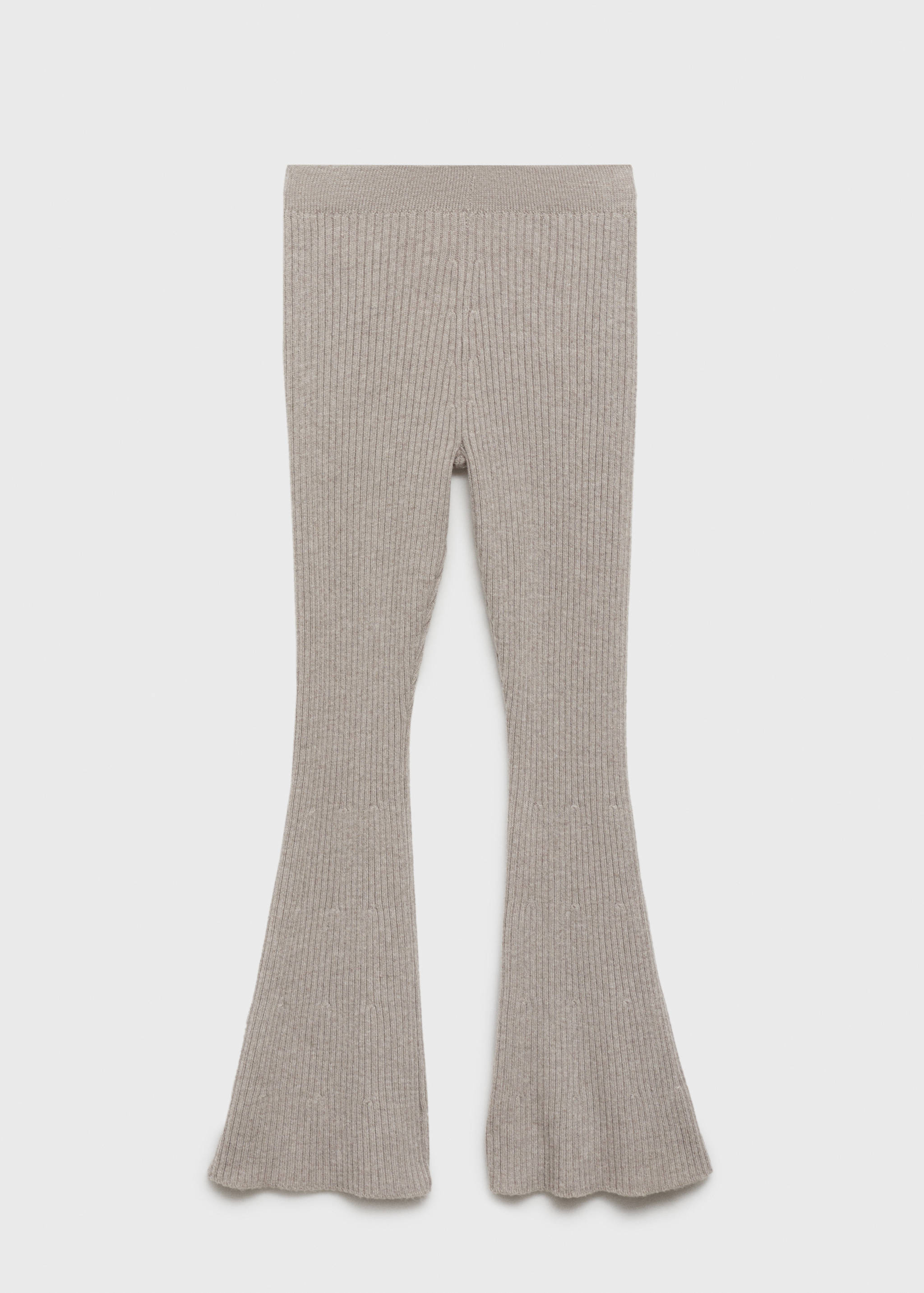 Брюки-клеш из трикотажа в рубчик - Изделие без модели