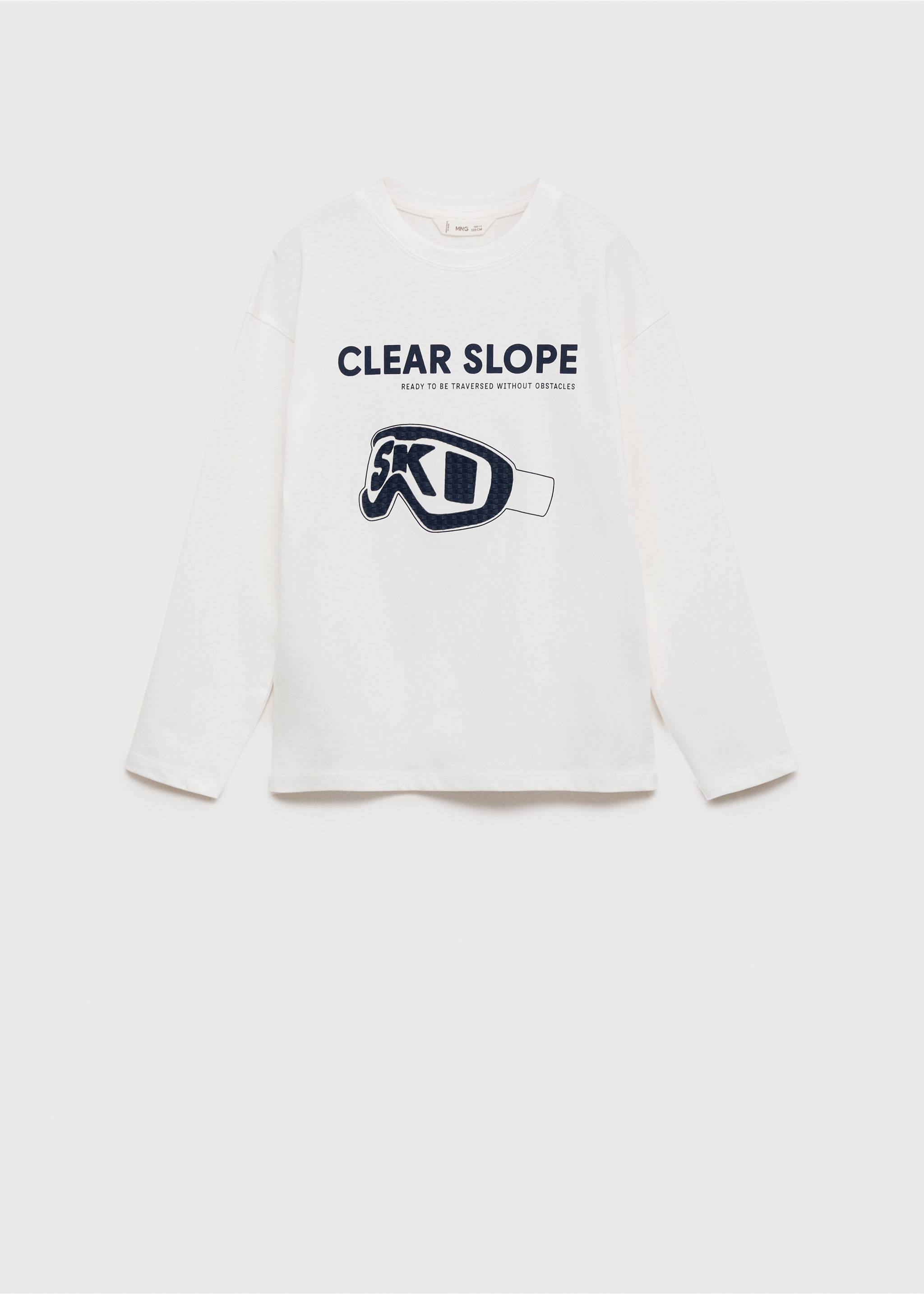 Printed long sleeve t-shirt - Article without model, Off White. Ref: 77097666-00.
