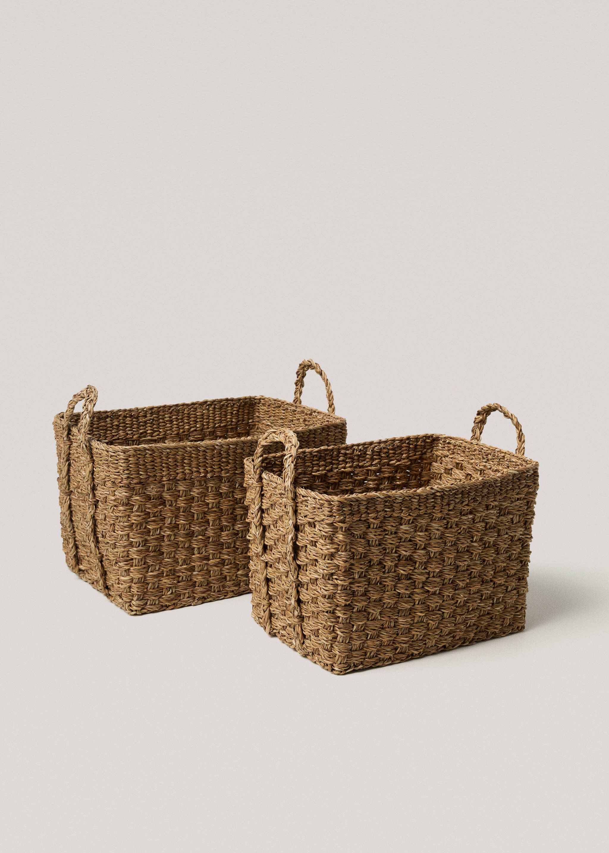 Natural fiber square basket 37x27cm - Details of the article 3