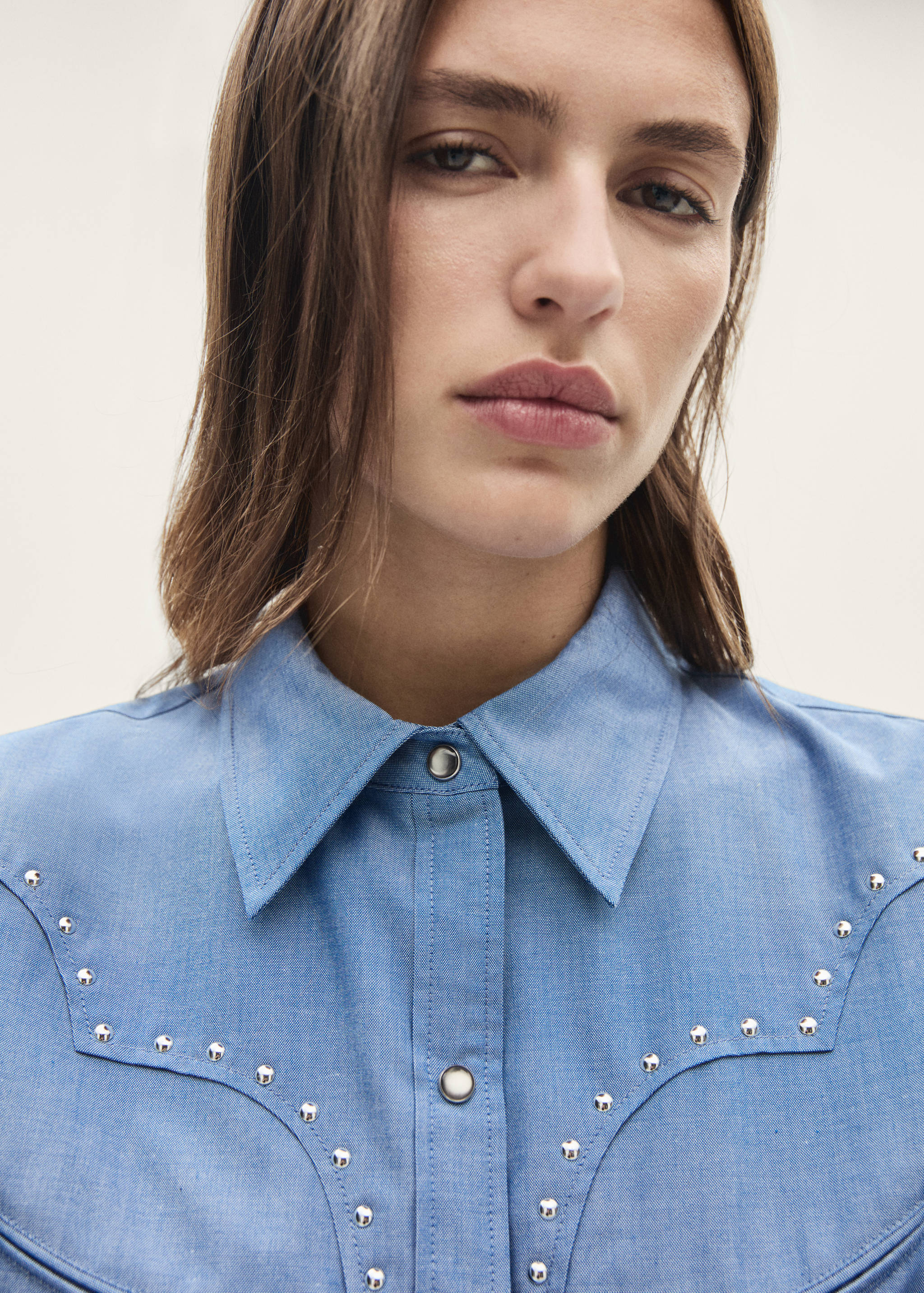 Slim-fit linen polo shirt - Details of the article 1