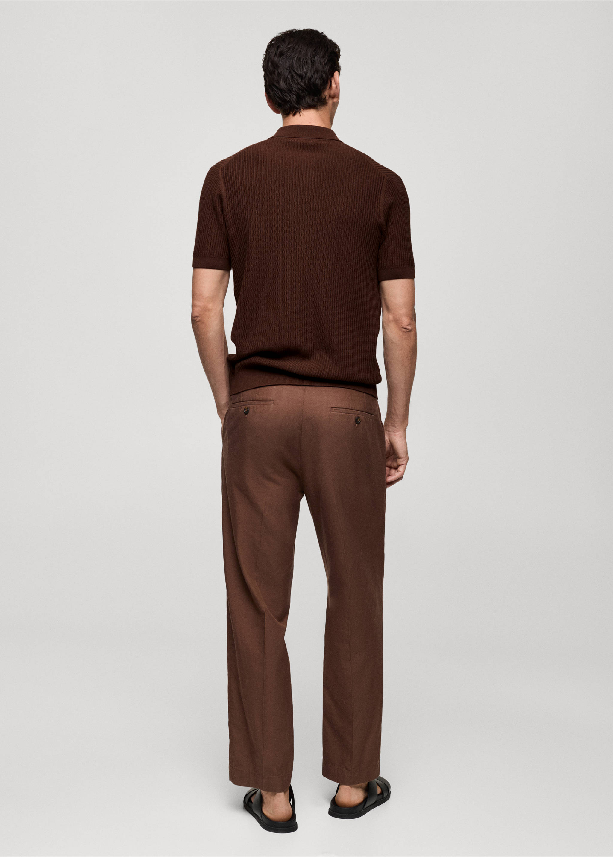 Fine-knit ribbed polo shirt with buttons - Reverse of the article