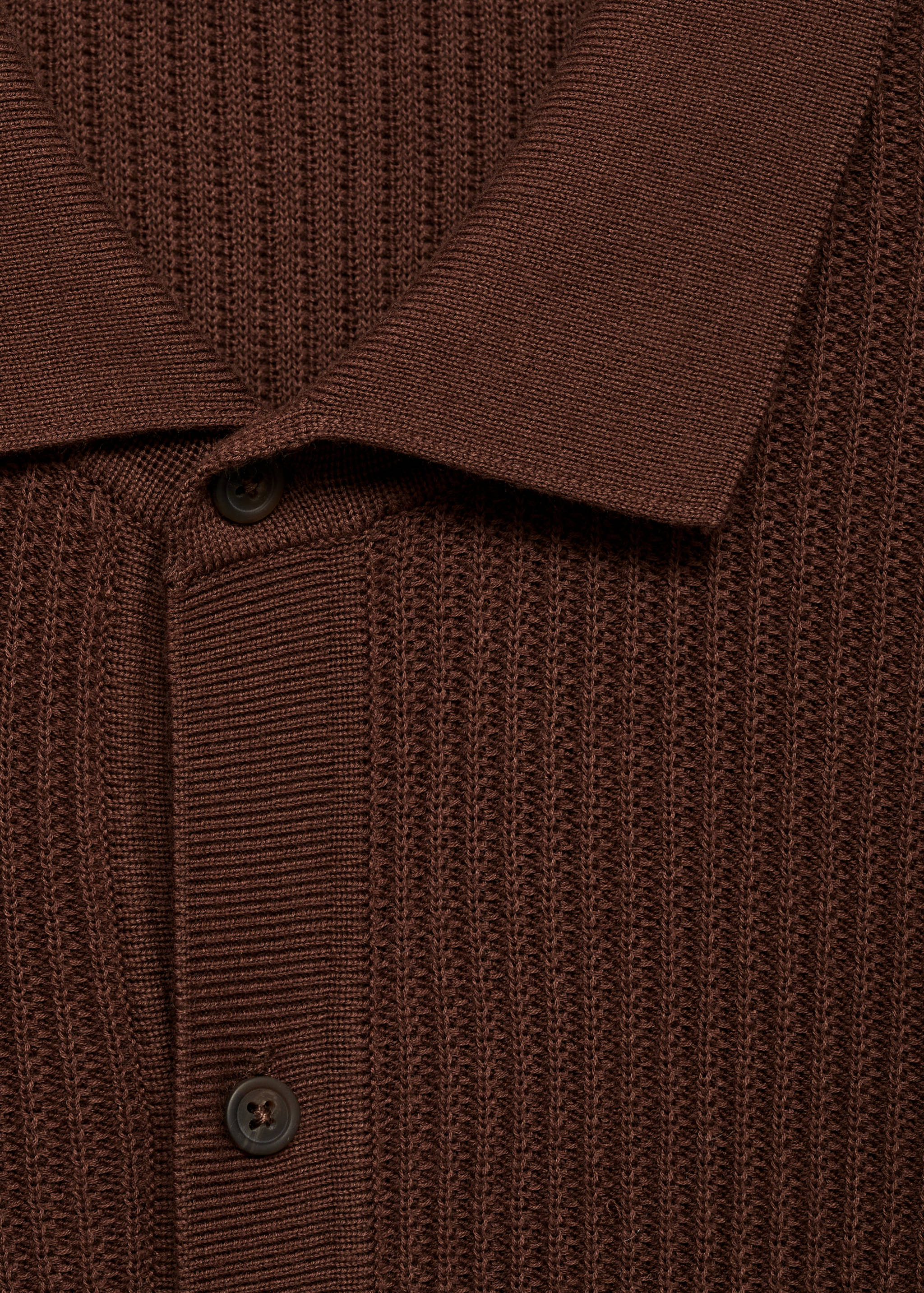 Fine-knit ribbed polo shirt with buttons - Details of the article 8