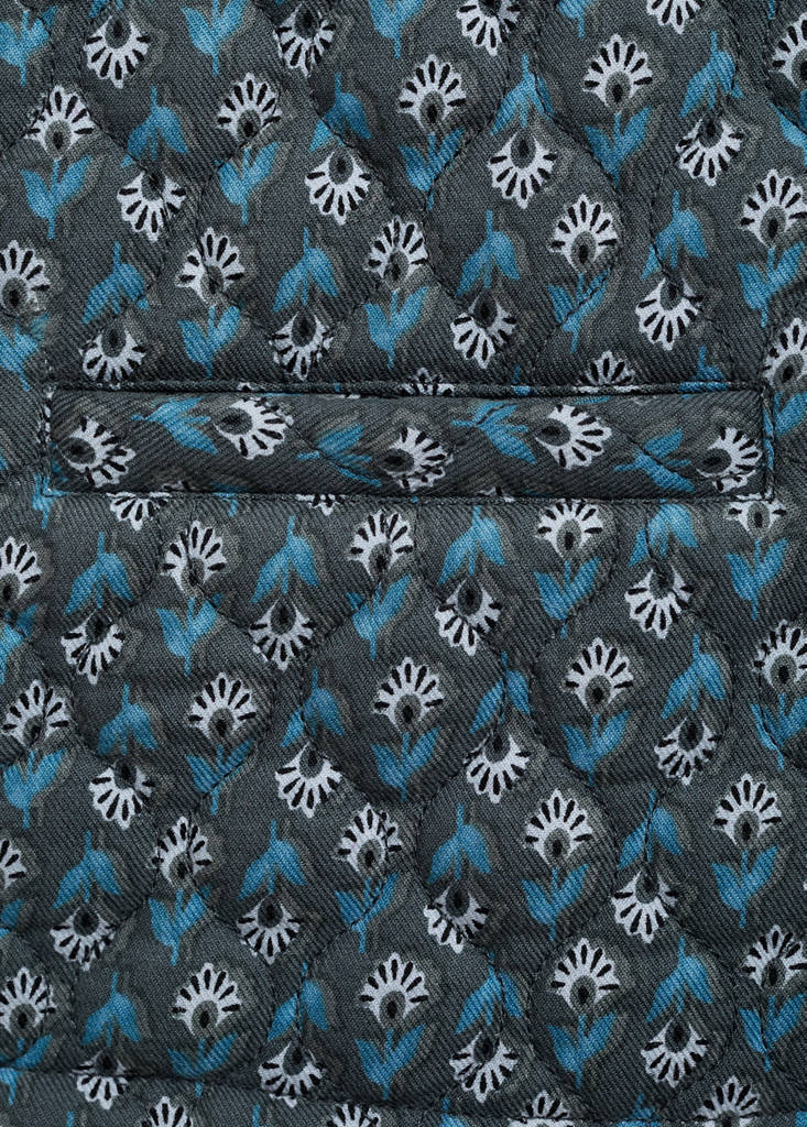 Printed quilted gilet — Charcoal