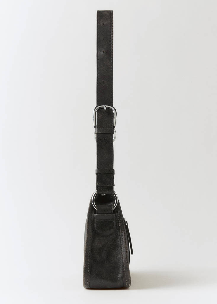 Leather bag with metallic details — Brown